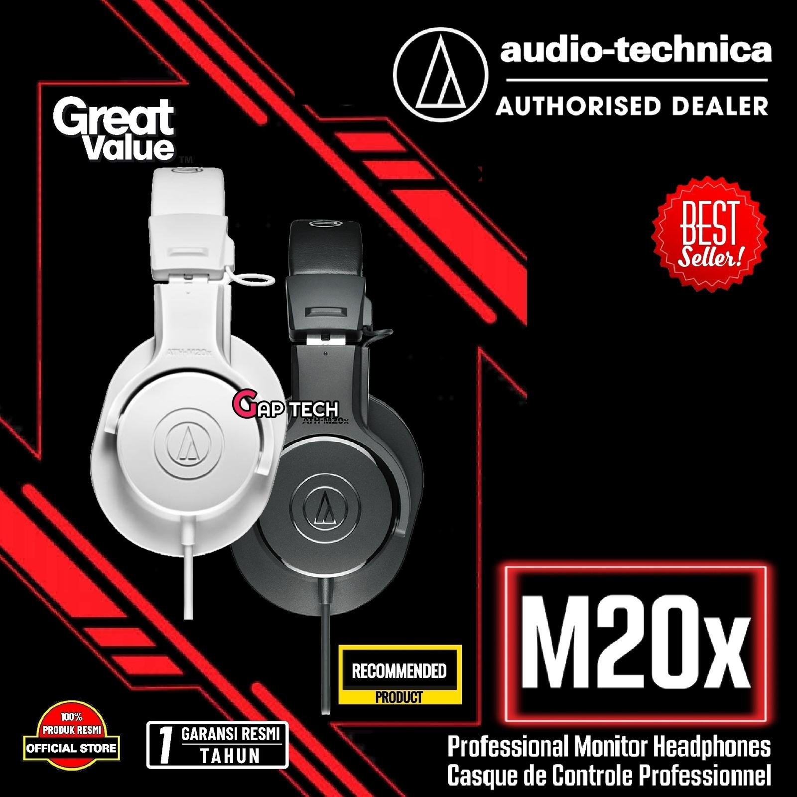Audio Technica ATH-M20x / ATH M20X Professional Monitor Headphones Original
