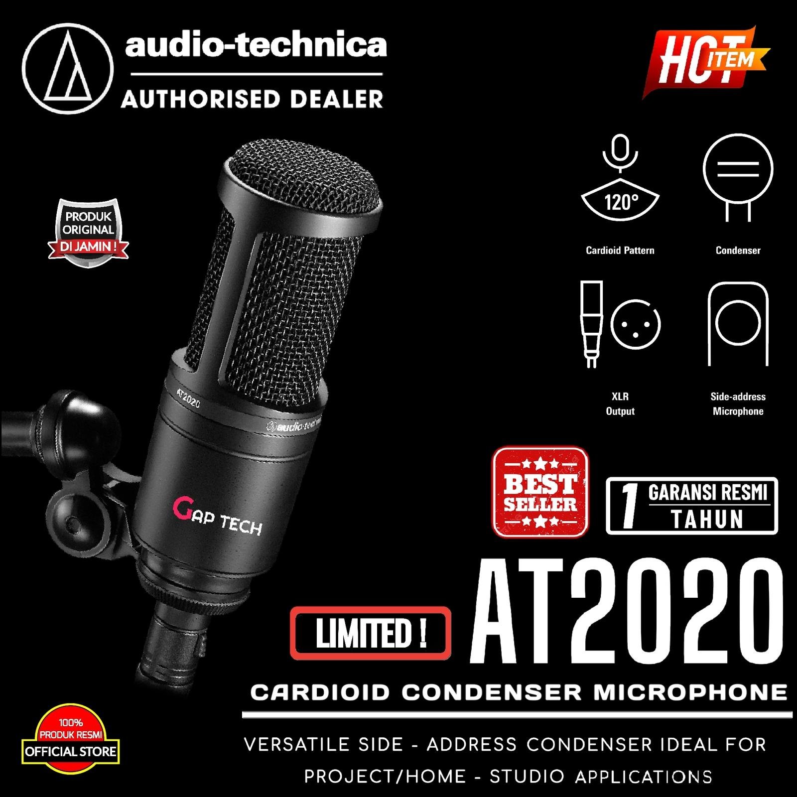 Audio Technica AT2020 / AT 2020 CARDIOID CONDENSER MICROPHONE ORIGINAL