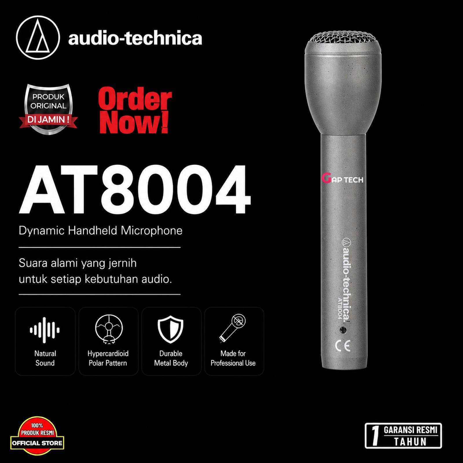 Audio Technica AT8004 Handheld Omnidirectional Dynamic Microphone Original