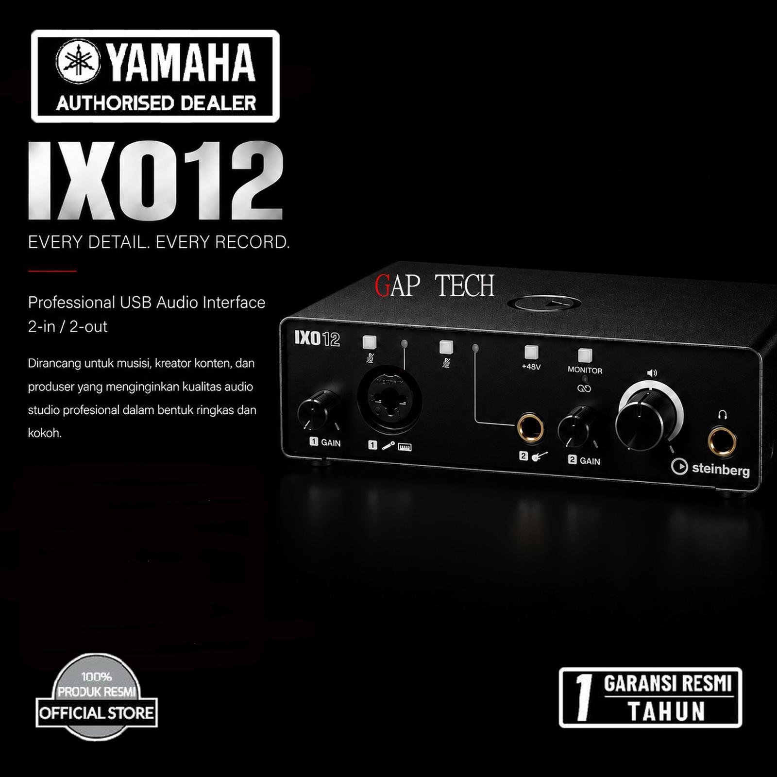 Steinberg Yamaha IXO12 / IXO 12 2x2 USB 2.0 24-Bit/192kHz Audio Interface With Cubase A Original