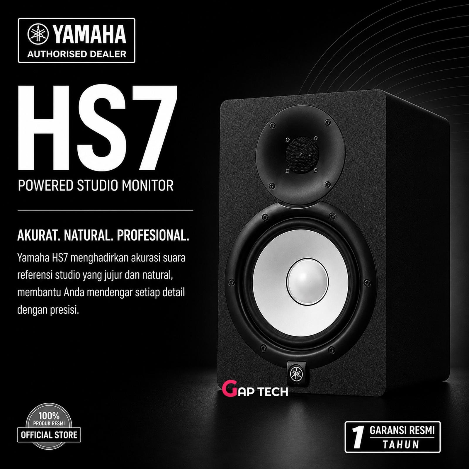 Yamaha HS7 HS 7 H S7 6.5" 2 Way Studio Monitor Speaker Original