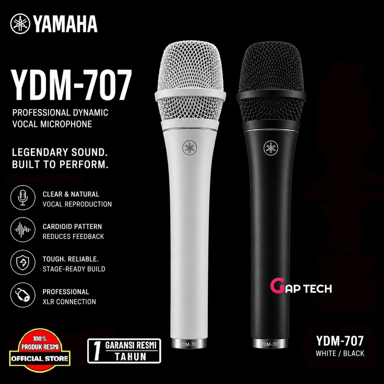 Yamaha YDM-707 / YDM707 Dynamic Wired Microphone Super Cardioid XLR Original
