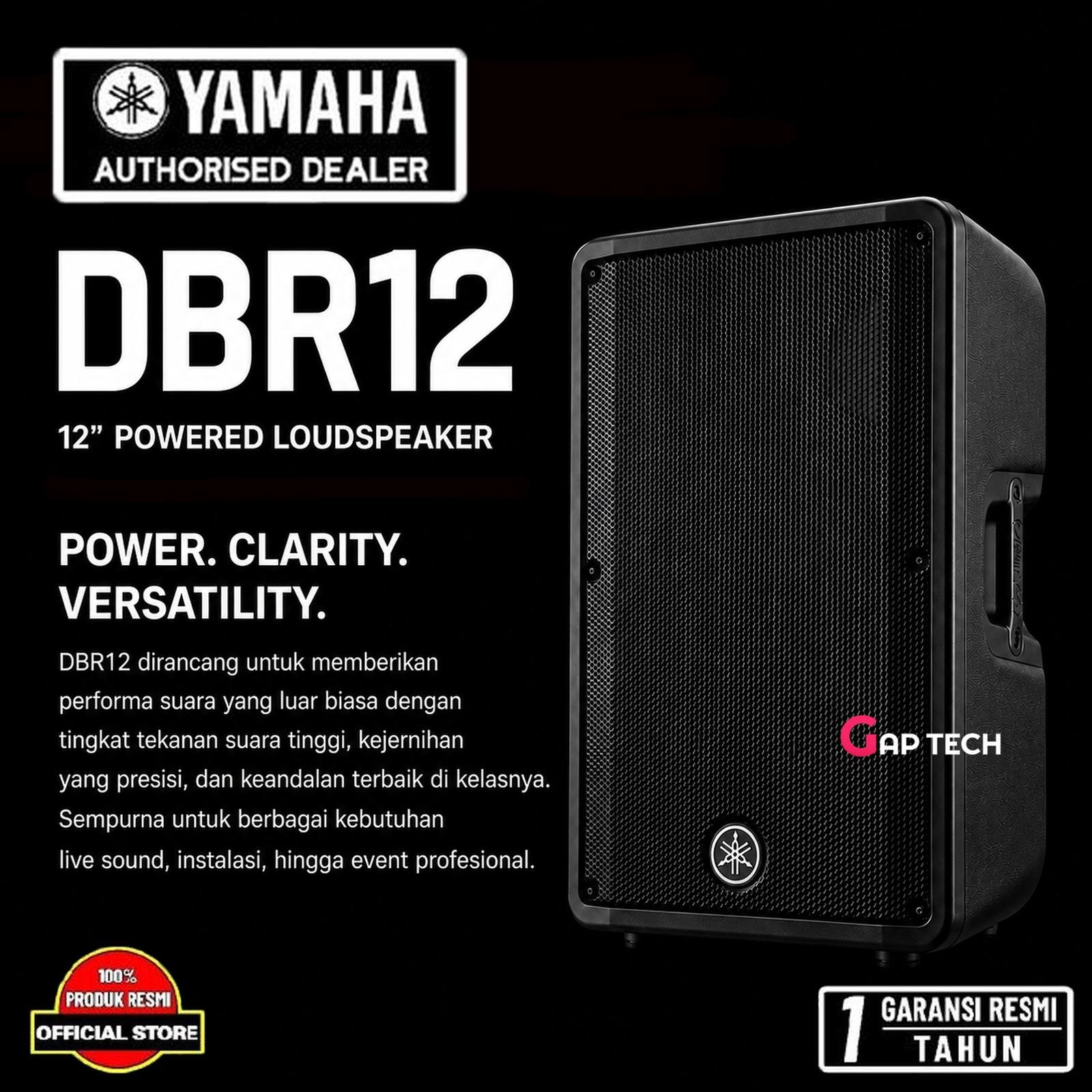 Yamaha DBR12 DBR-12 Active Speaker 12 Inch Output 1000 Watt Original