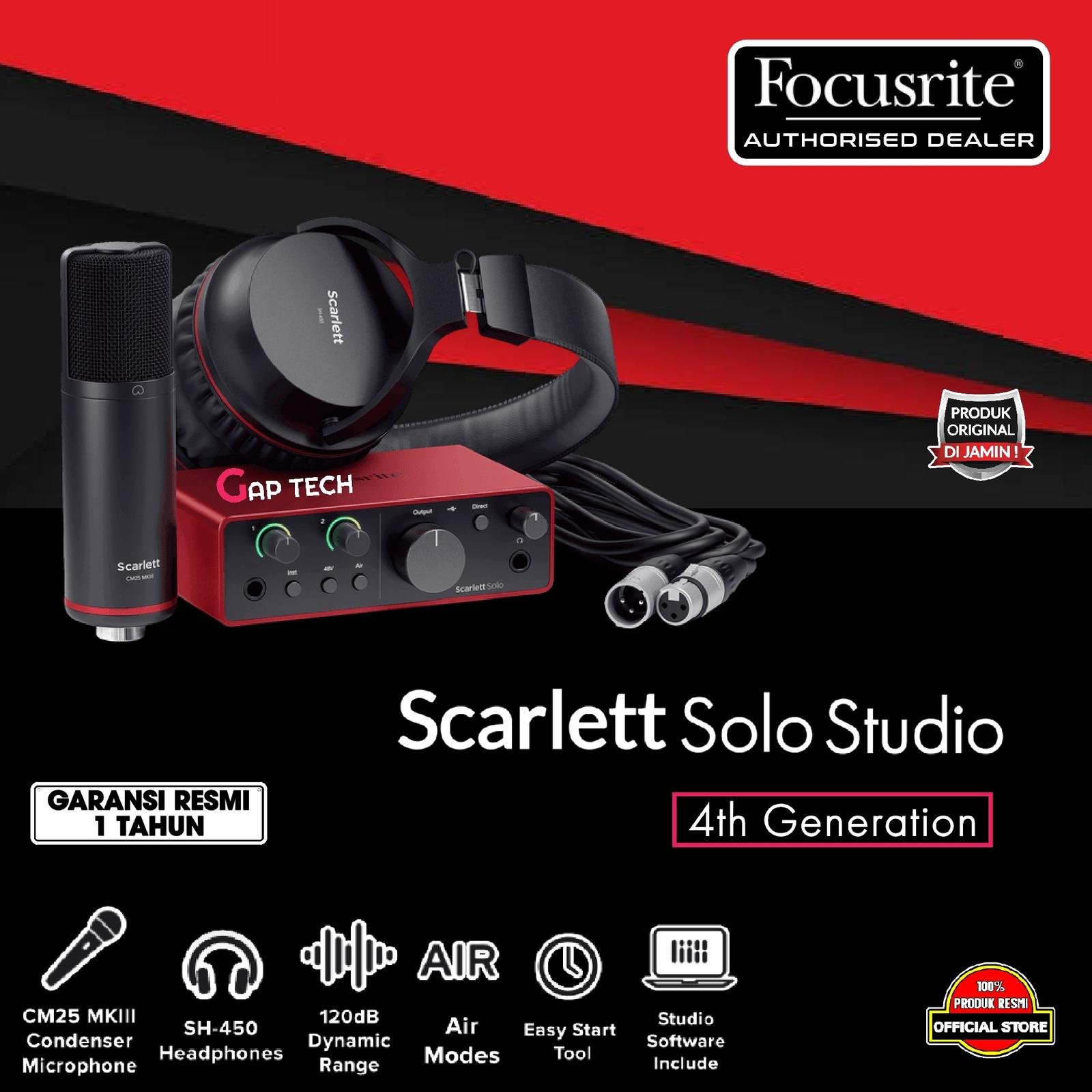 Focusrite Scarlett Solo Studio 4th Gen USB Audio Interface / Soundcard Original
