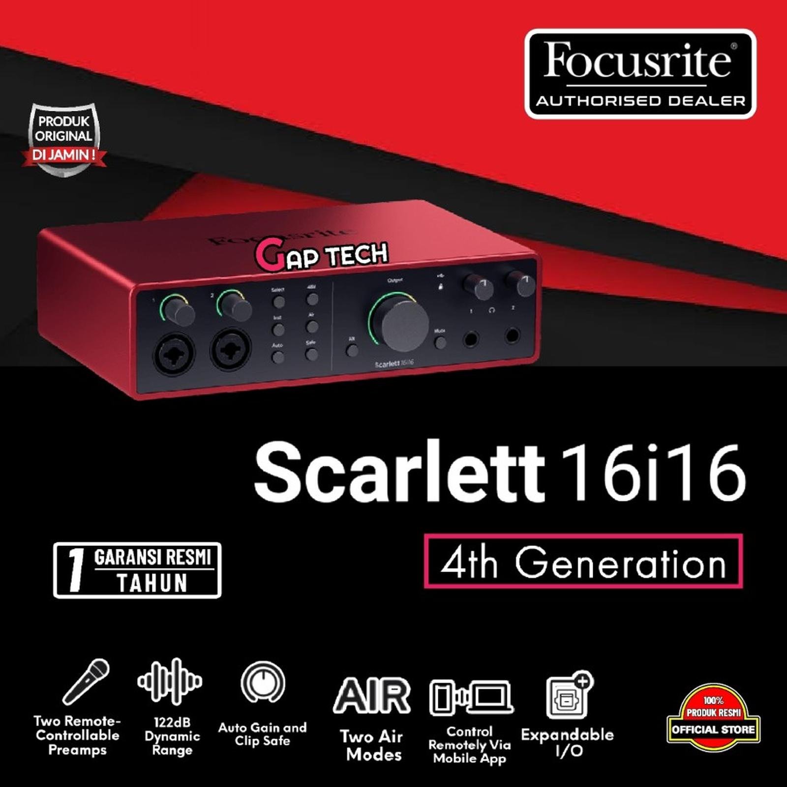 Focusrite Scarlett 16i16 4th Generation / Gen 4 The artist's and producer's 16-in, 16-out USB Audio Interface / Soundcard Original