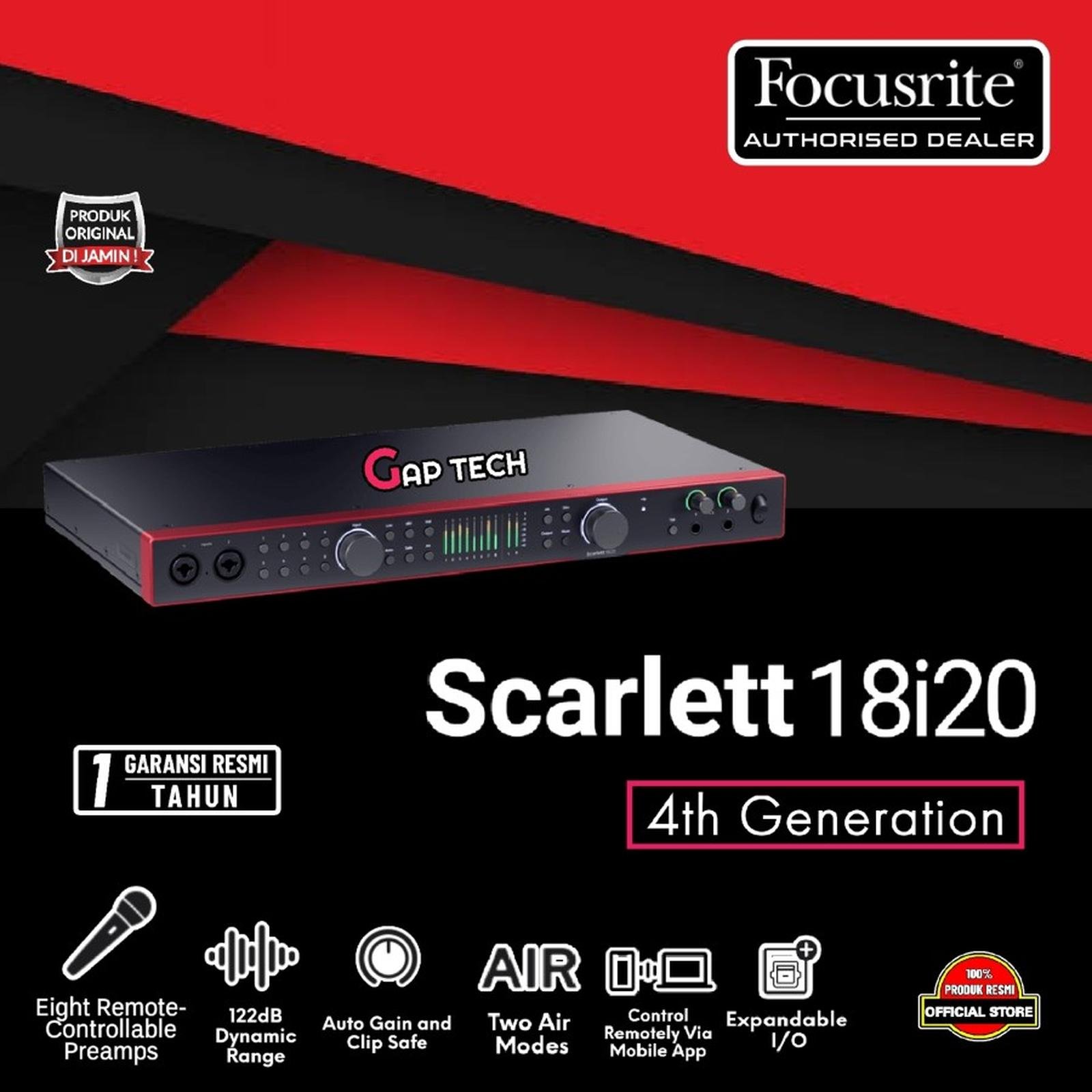 Focusrite Scarlett 18i20 4th Gen / Gen 4 The engineer's 18-in, 20-out Audio Interface / Soundcard Original