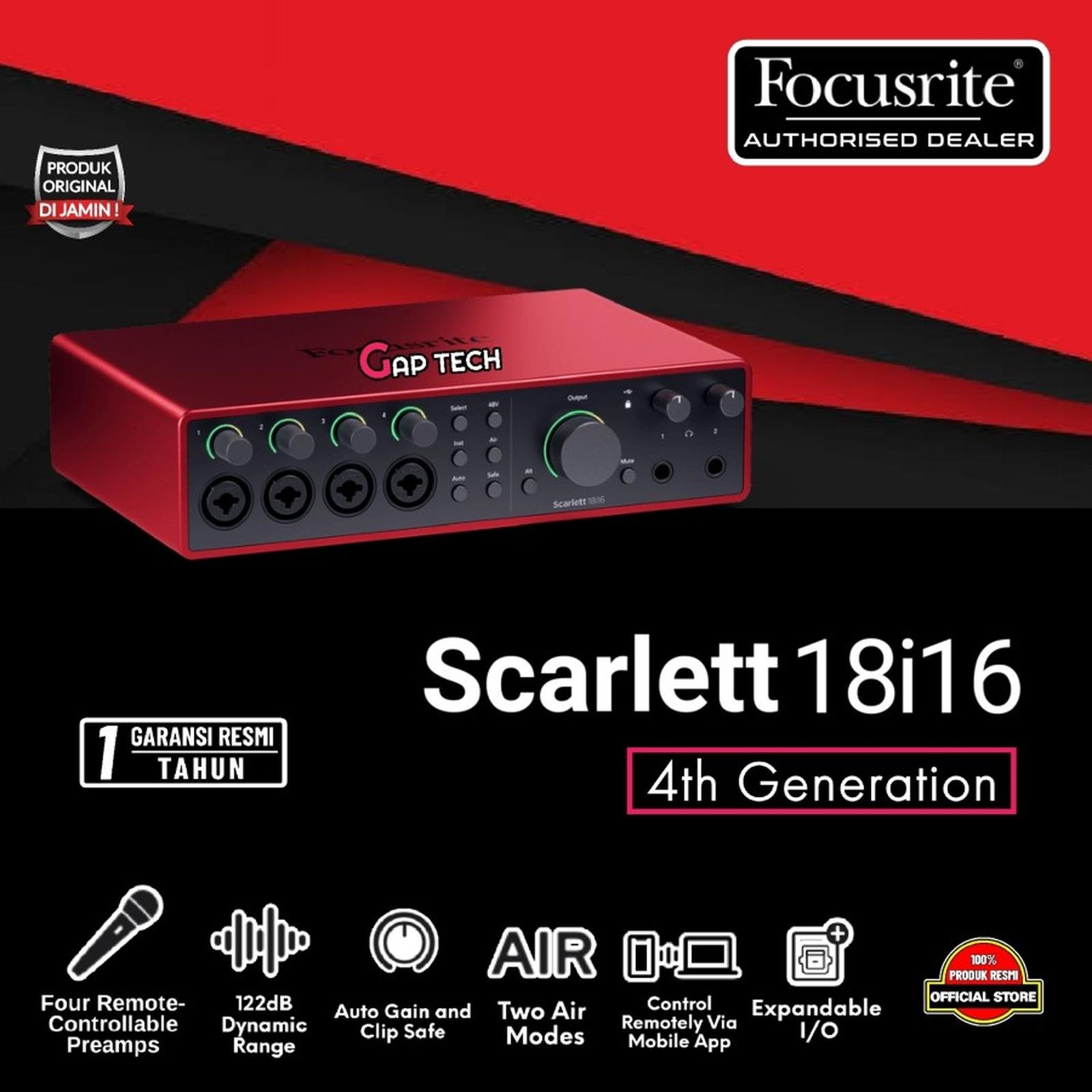 Focusrite Scarlett 18i16 4th Gen / Gen 4 - 18 In / 16 Out Desktop USB Audio Interface / Soundcard Original