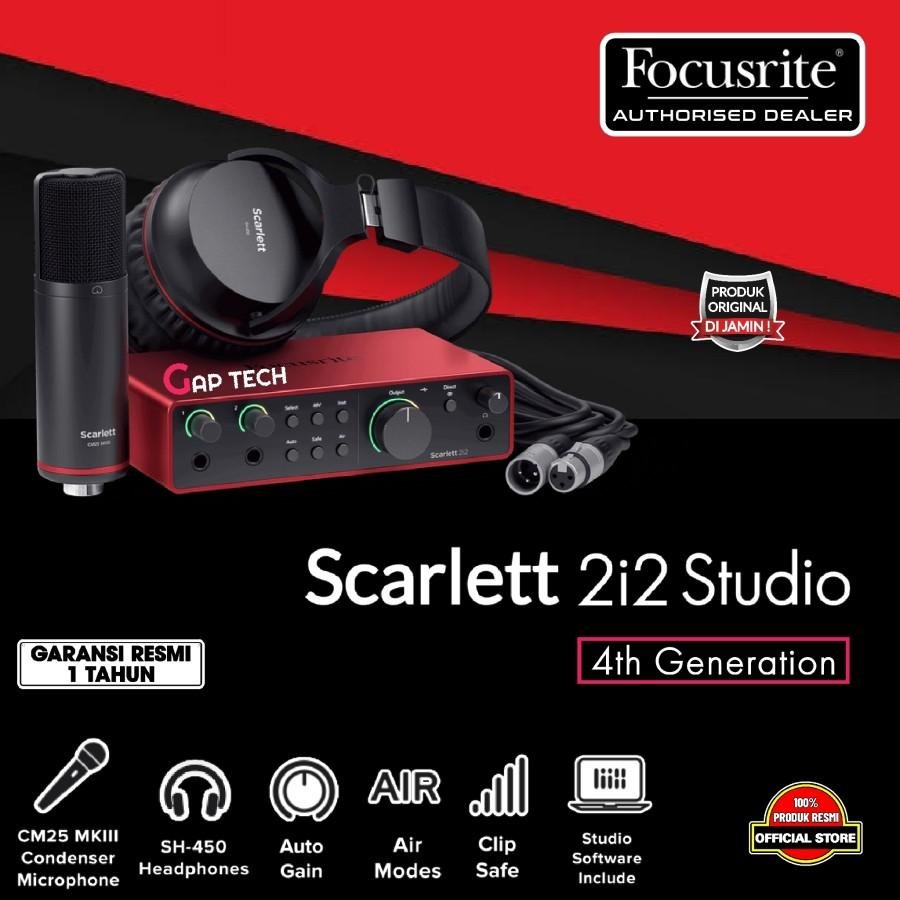Focusrite Scarlett 2i2 Studio 4th / Gen 4 USB Audio Interface / Soundcard Original