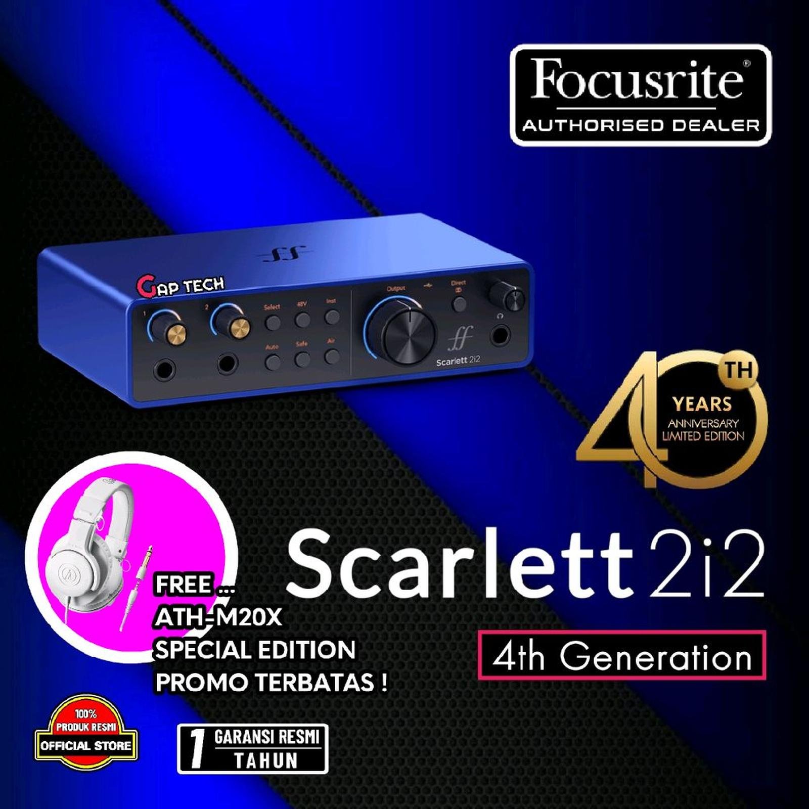 Focusrite Scarlett 2i2 4th Gen / Gen 4 40th Years Anniversary Limited Edition USB Audio Interface / Soundcard Original