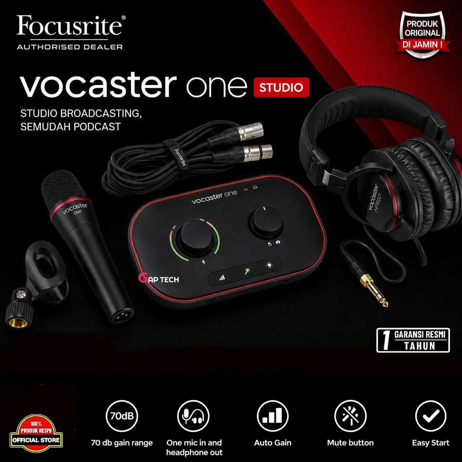 FOCUSRITE VOCASTER ONE STUDIO PODCAST AUDIO INTERFACE Original
