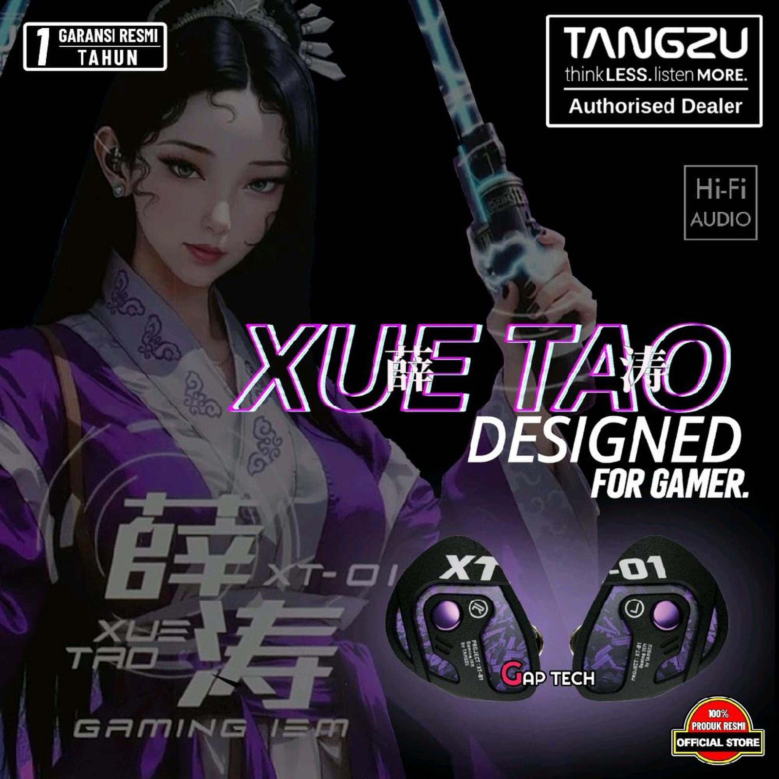 Tangzu Xue Tao 10mm Single Dynamic Driver Glass Diaphragm Unit Gaming In-Ear Monitor Earphones IEM Original