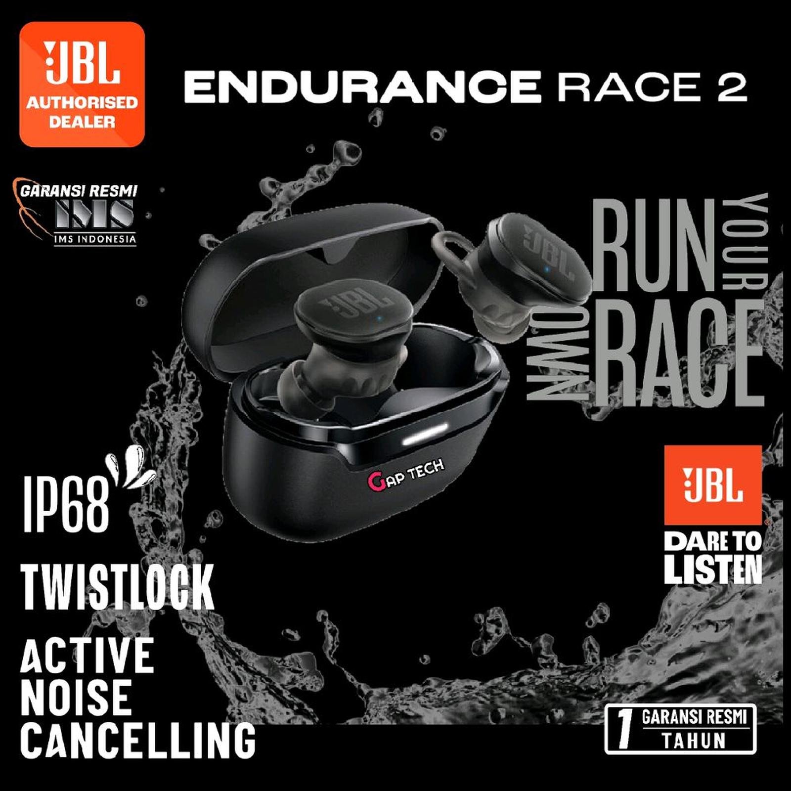 JBL Endurance Race 2 / Endurance Race2 / Endurance Race Gen 2 Waterproof Sport True Wireless Earbuds with Active Noise Cancelling / TWS Original