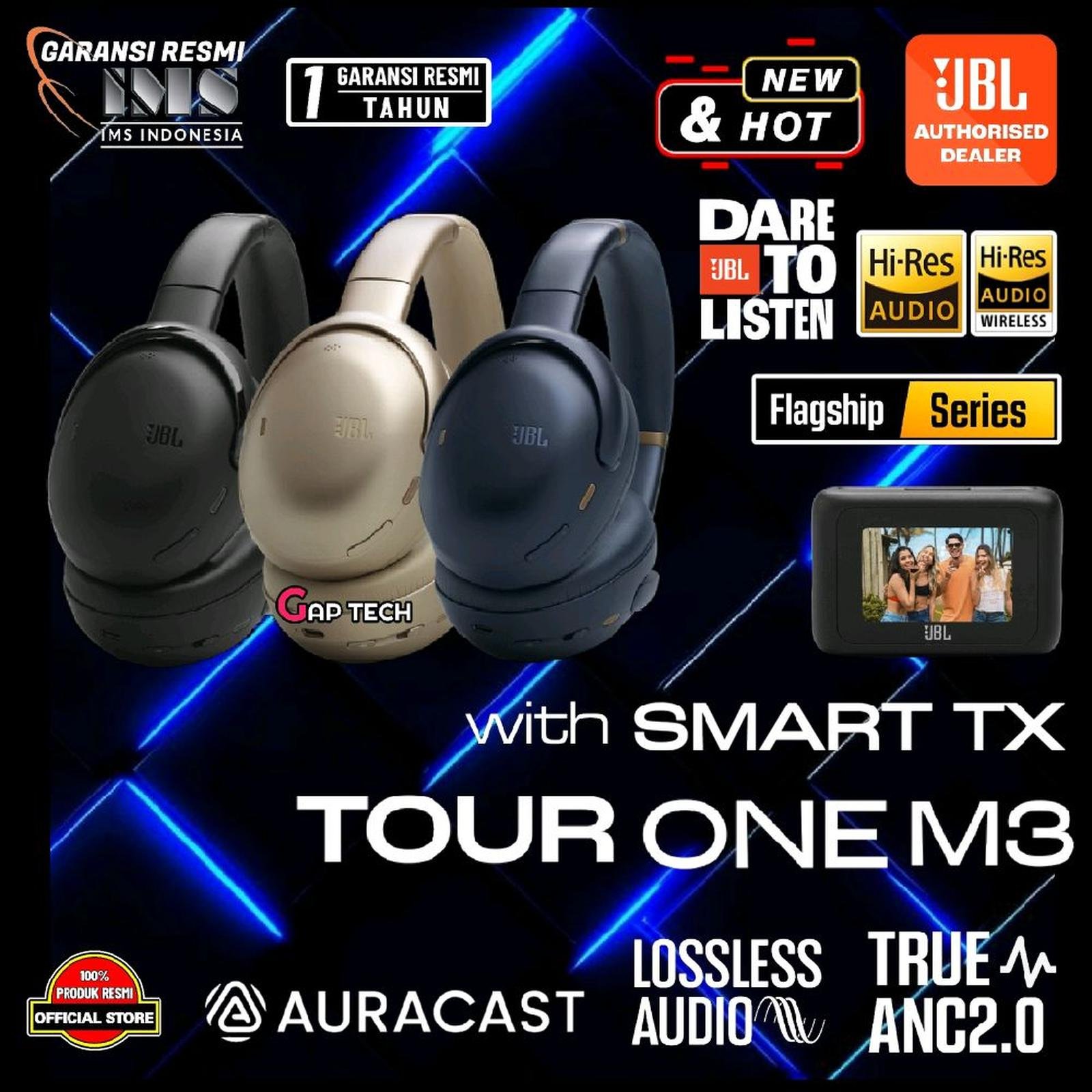 JBL Tour One M3 Smart TX / Mk 3 Hi-Res Over-Ear Noise Cancelling Headphones with JBL Smart Tx Original