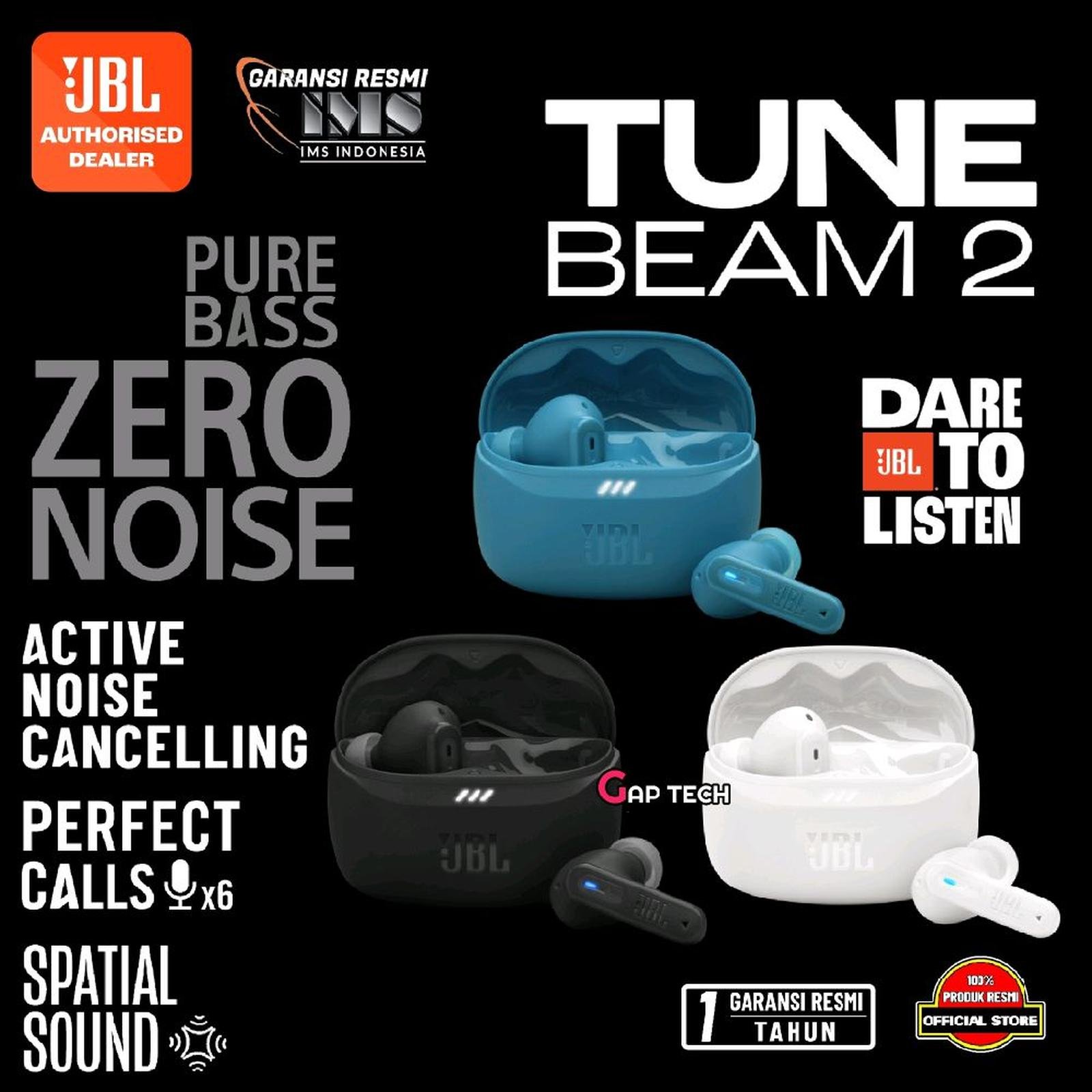 JBL Tune Beam 2 / Tune Beam2 True Wireless Noise Cancelling Earbuds / TWS Original