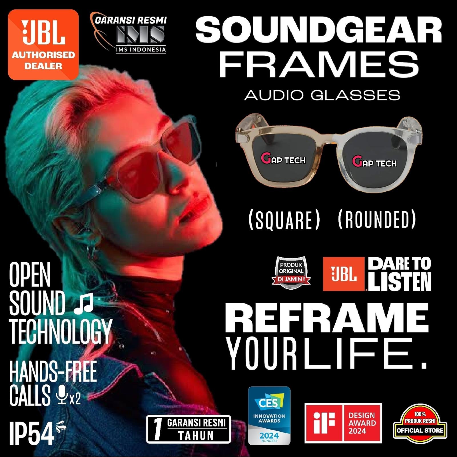 JBL Soundgear / Sound Gear FRAMES Audio Glasses with JBL OpenSound / Open Sound Technology Original