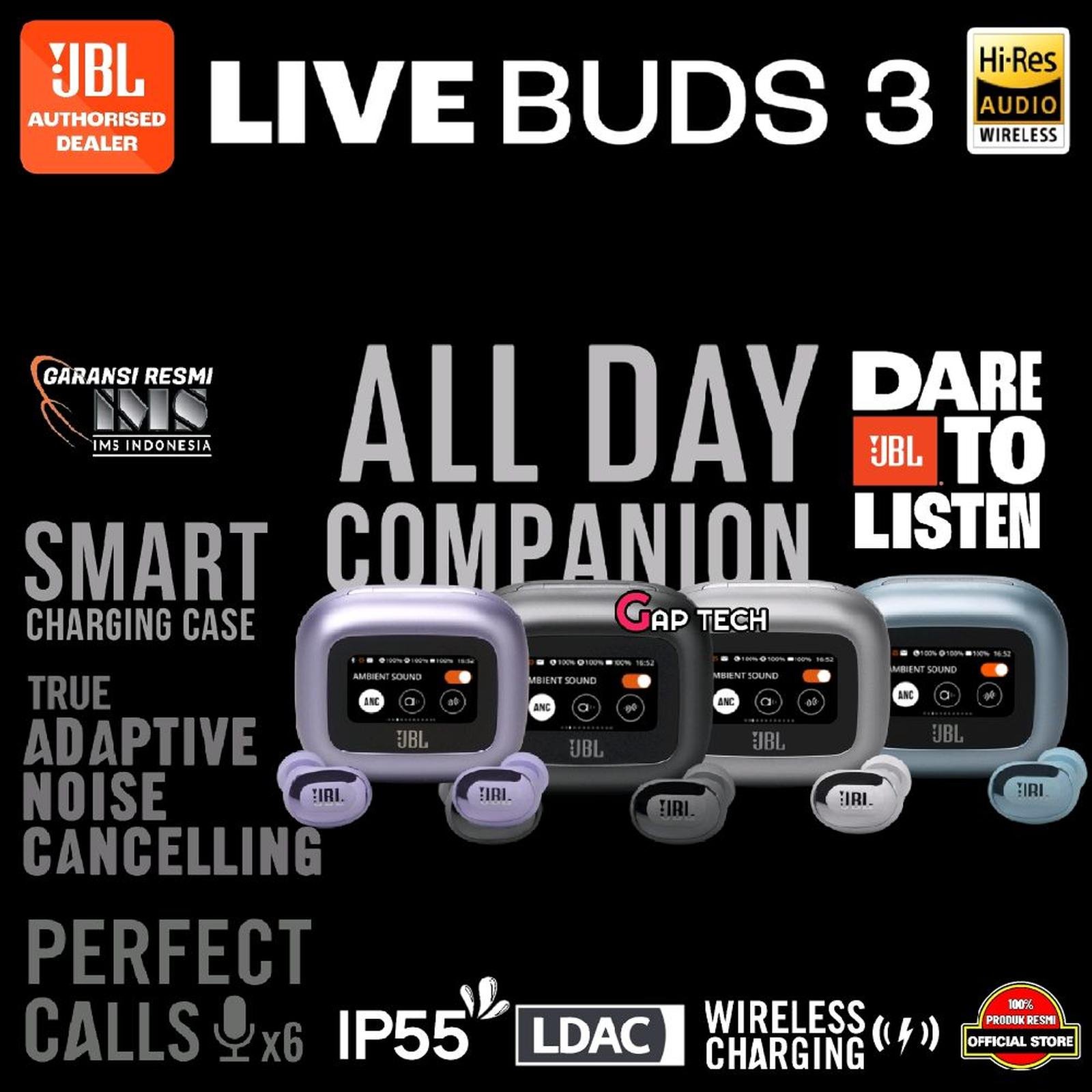 JBL Live Buds 3 / Live Buds3 True Wireless Noise Cancelling Bud-Type Earbuds / TWS Original
