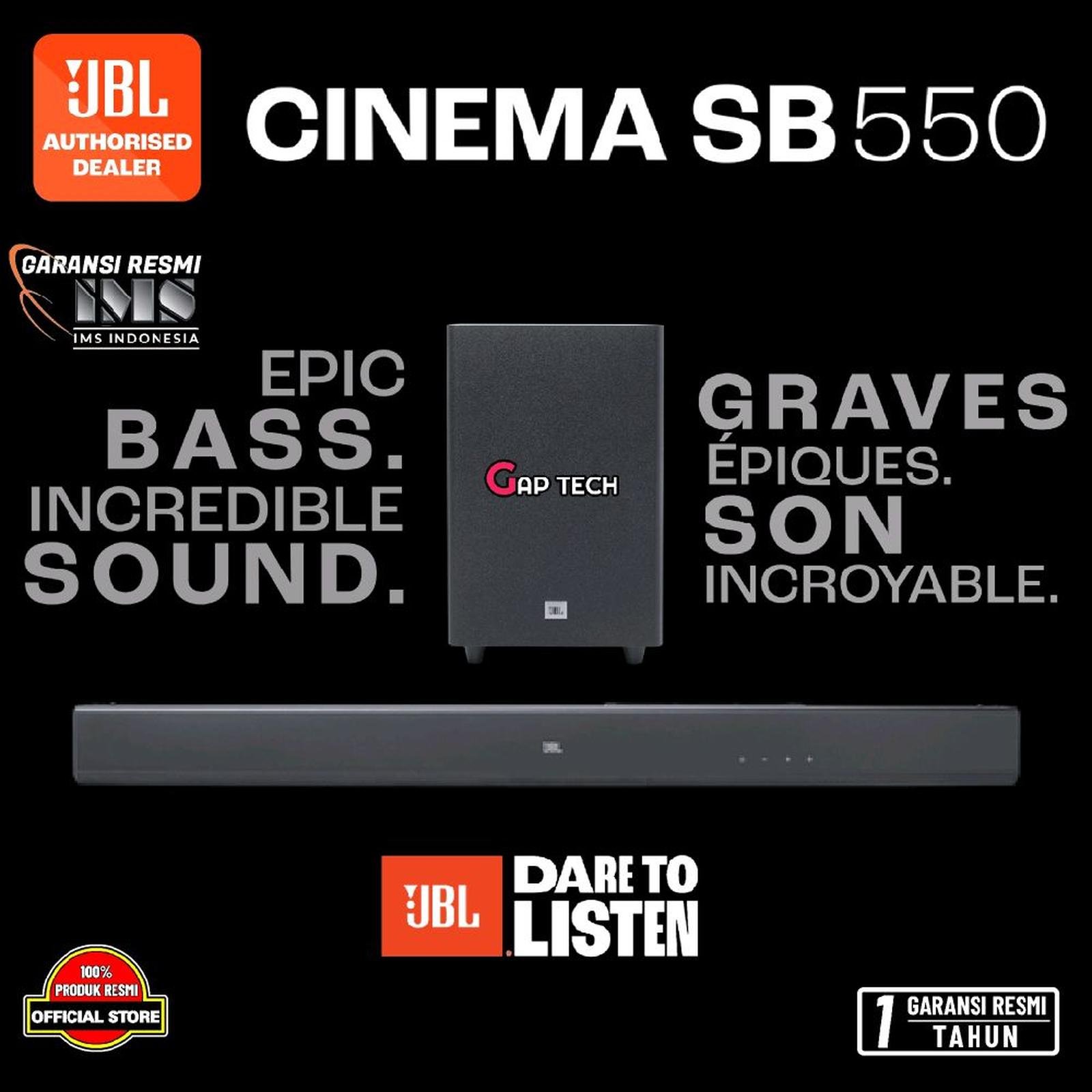 JBL Cinema SB 550 / SB550 - 3.1 Channel Soundbar with Wireless Subwoofer / Soundbar Original