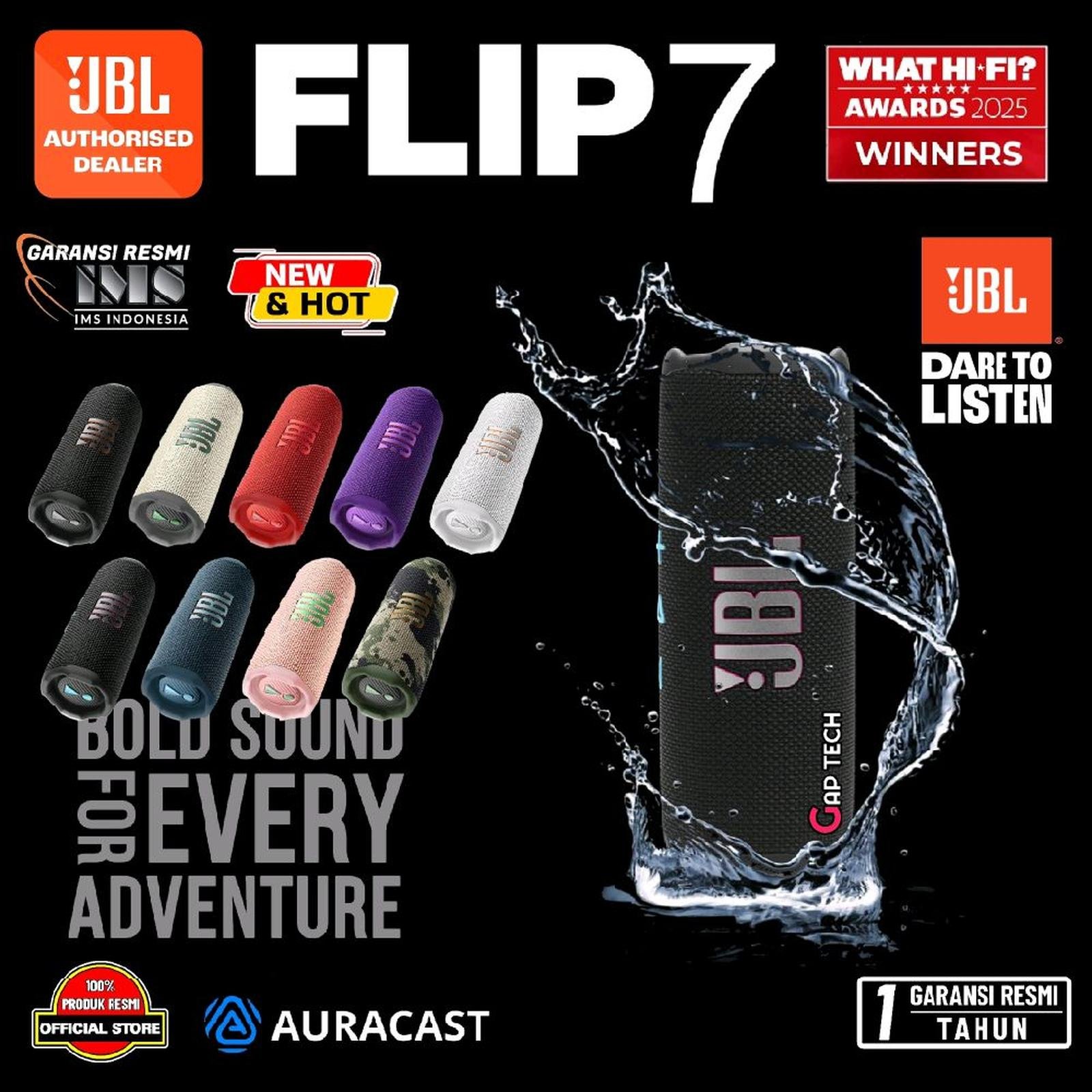 JBL Flip 7 Successor Flip 6 Portable Waterproof and Drop-Proof Speaker with Bold JBL Pro Sound Original