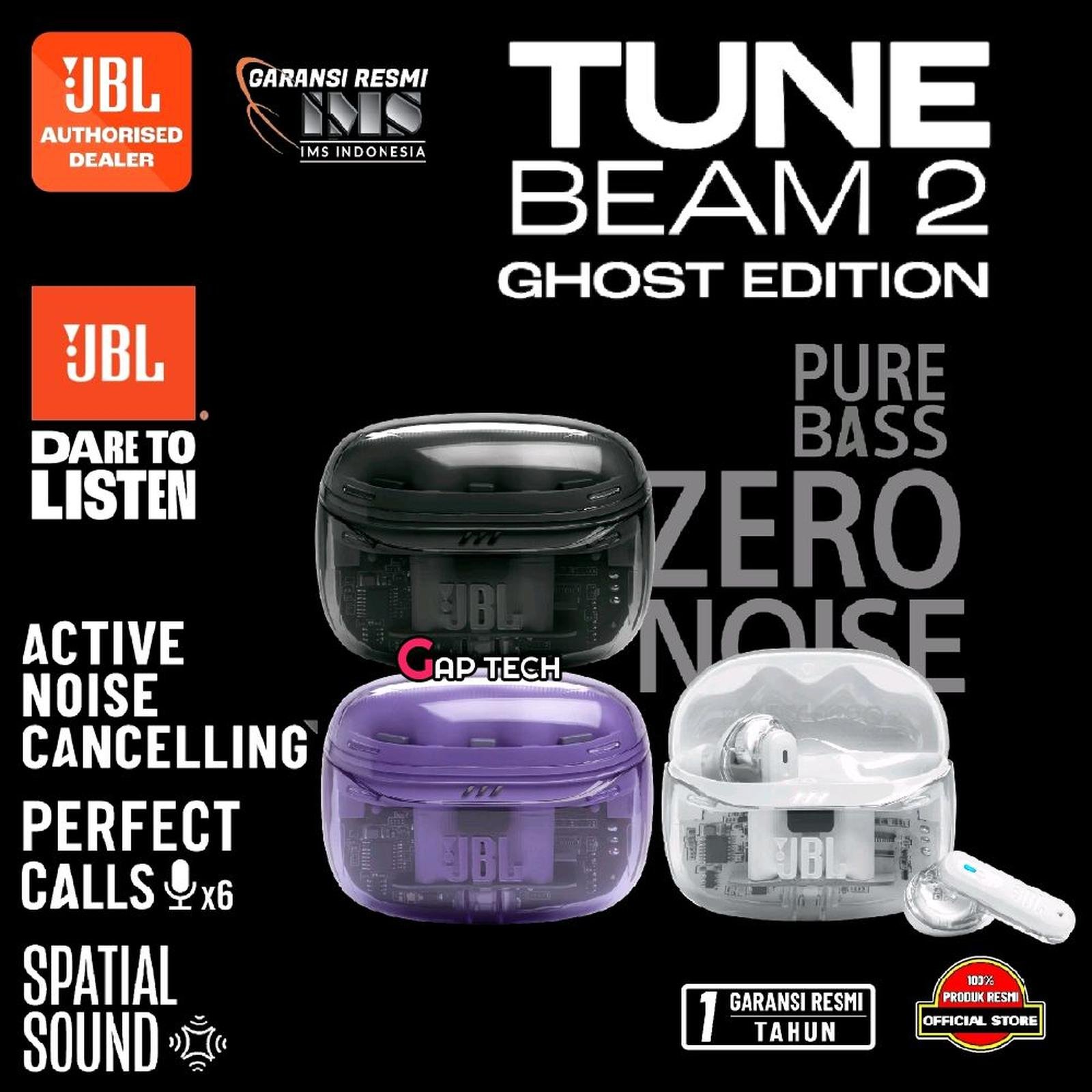 JBL Tune Beam 2 / Tune Beam2 Ghost Edition True Wireless Noise Cancelling Earbuds / TWS Original