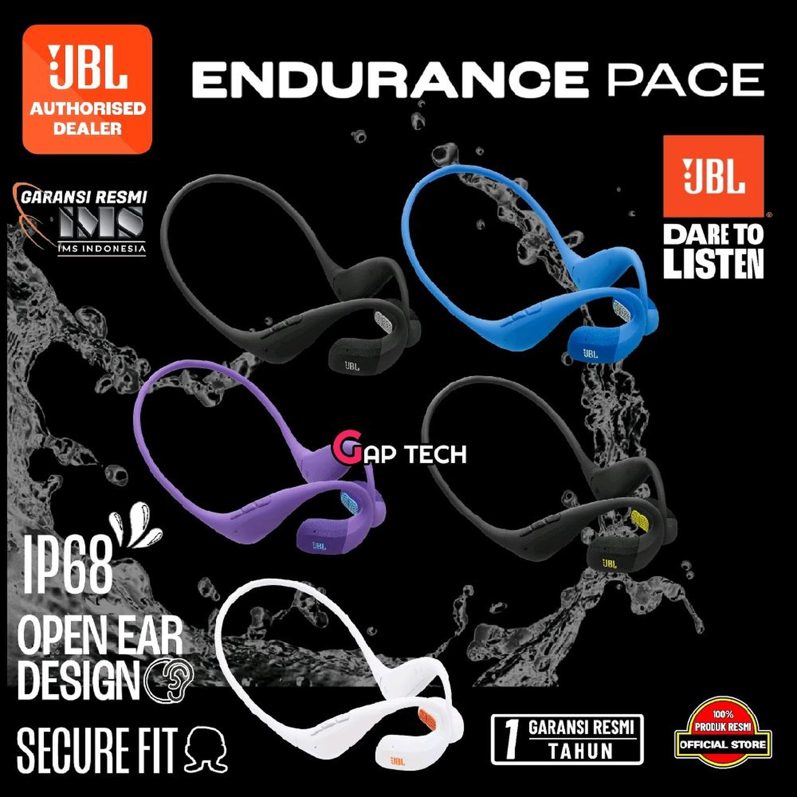 JBL Endurance Pace Open-Ear Sport Headphones Original