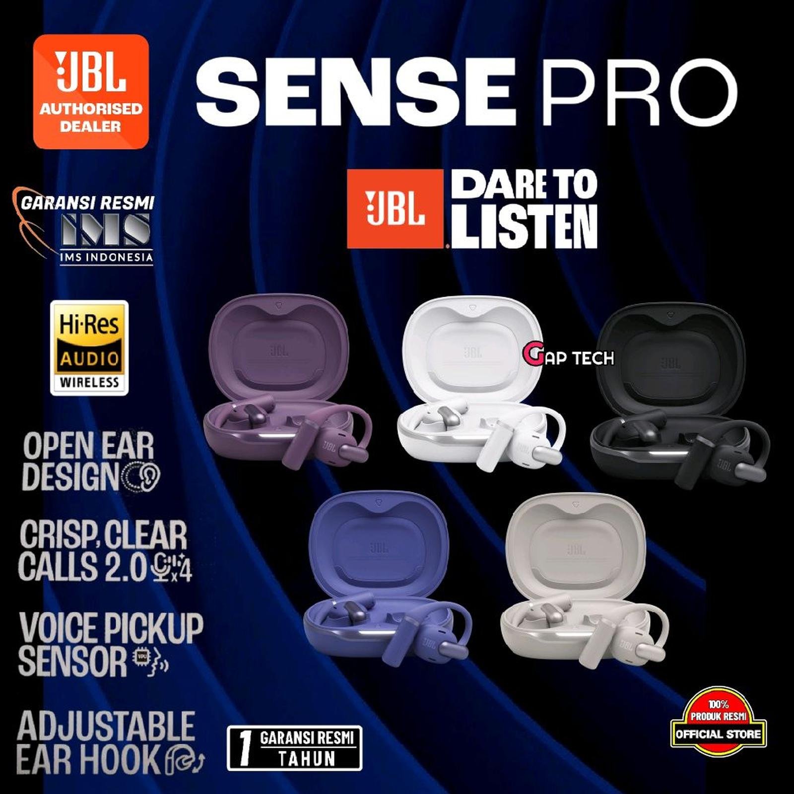 JBL Sense Pro / SensePro True wireless Open Ear Headphones with JBL OpenSound Technology and Ear Hook Design Original