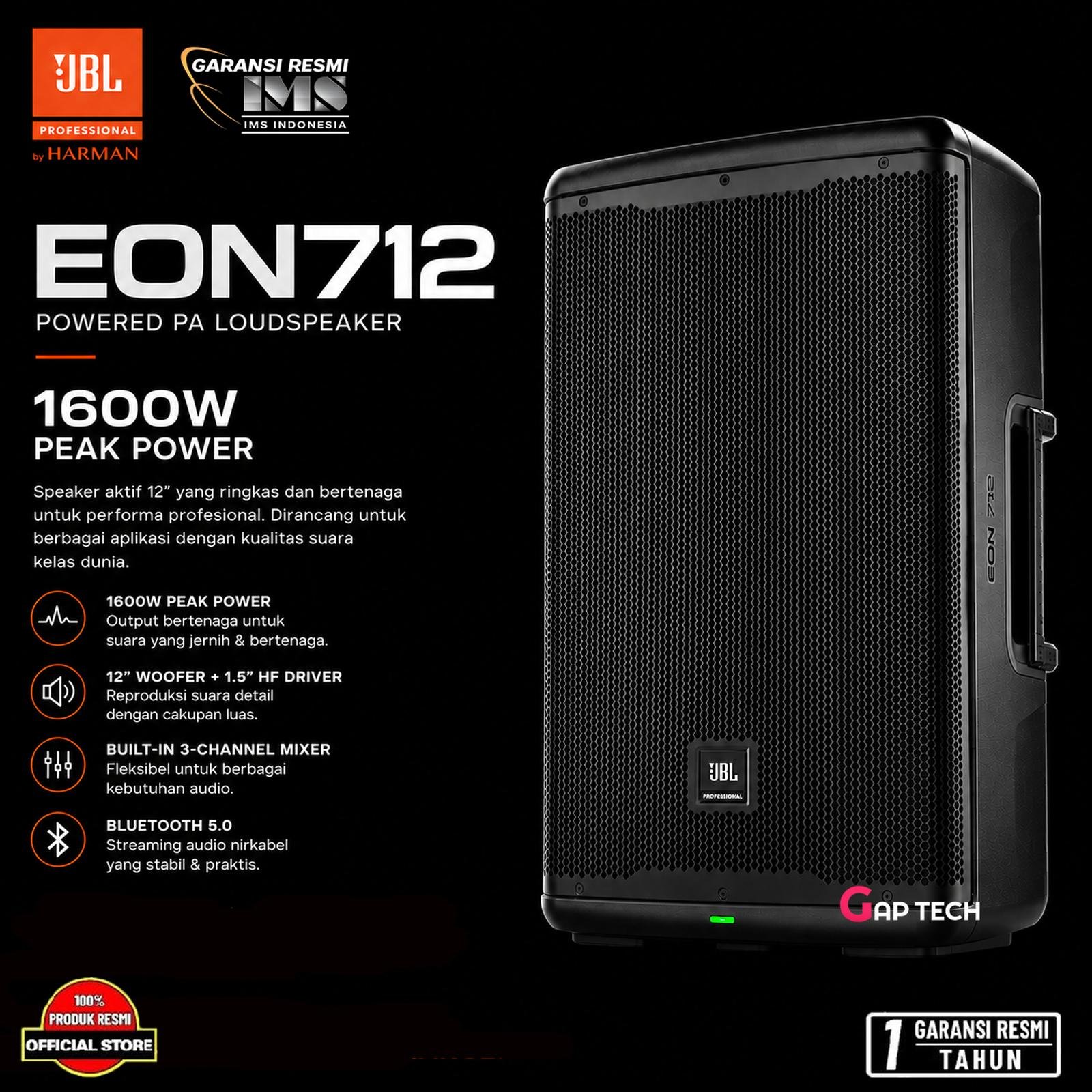 JBL EON712 / EON 712 Powered PA Speaker With Bluetooth Original