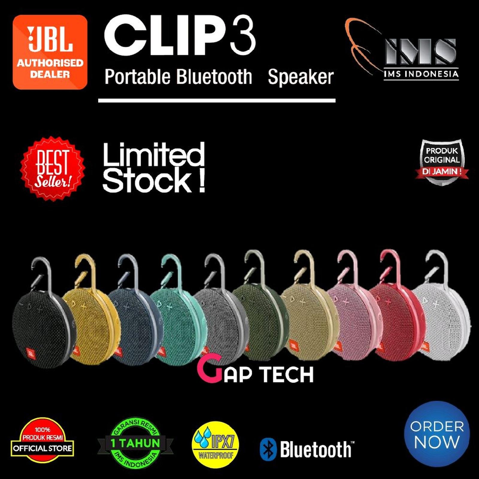 JBL Clip 3 / Clip3 Portable Waterproof Wireless Bluetooth Speaker Original