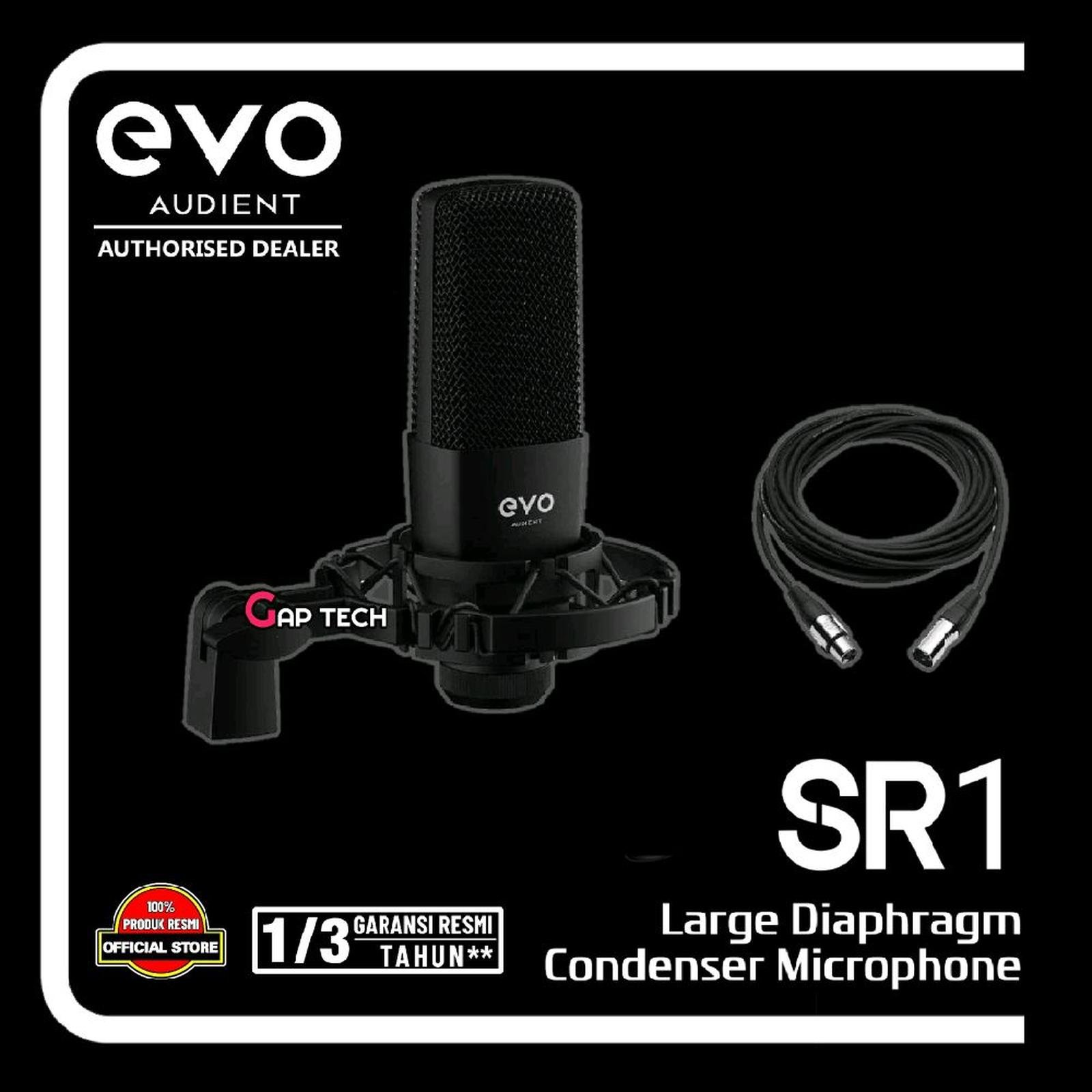 Evo Audient SR1 / Evo SR1 / SR-1 / SR 1 Large Diaphragm Condenser Microphone With Shock Mount + XLR Cable / Microphone Original