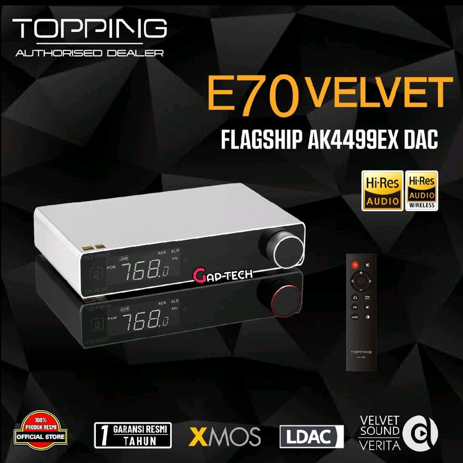 TOPPING E70 Velvet / E70V / E70 V Flagship AK4499EX Desktop Digital to Analog Convertor / DAC Original