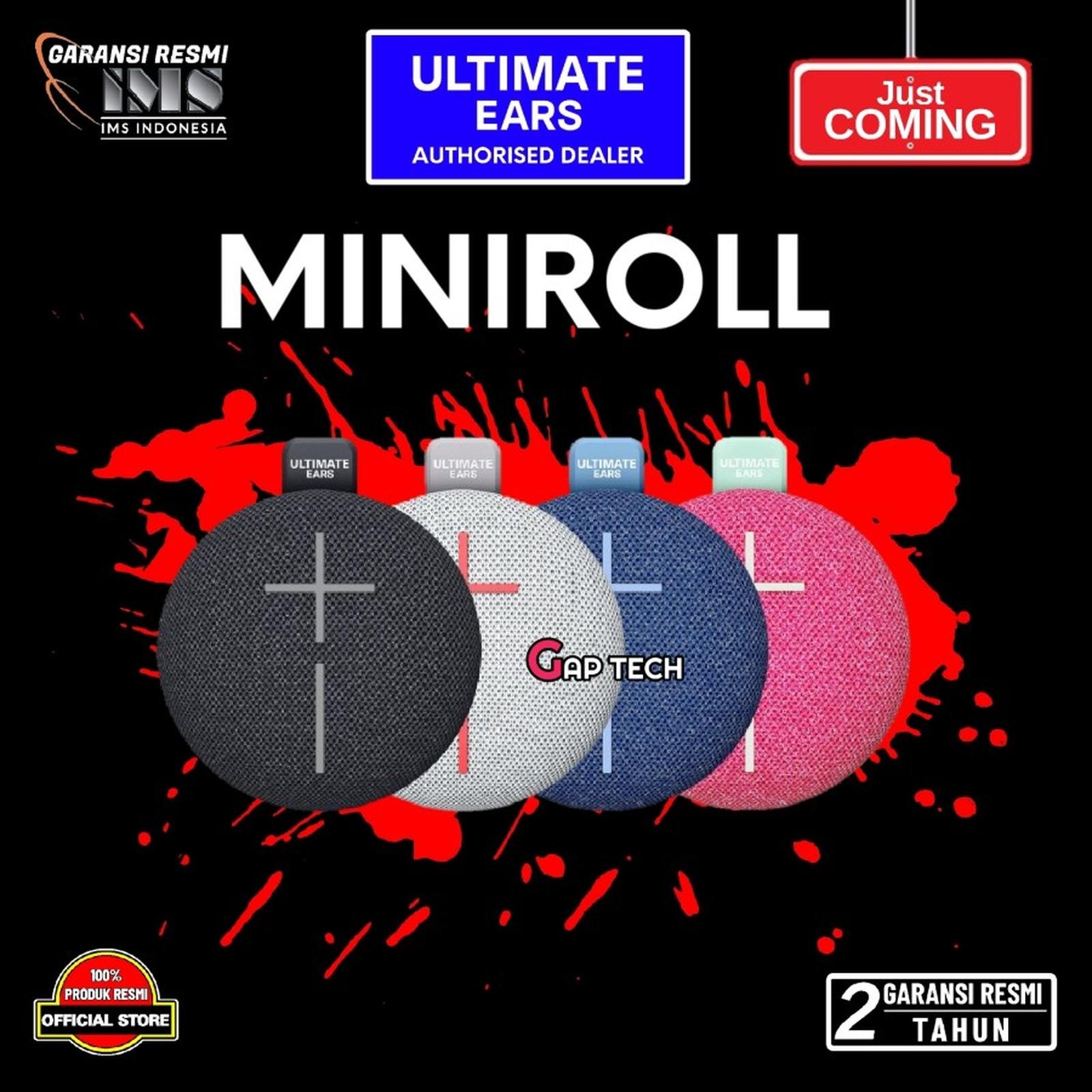 Ultimate Ears MINIROLL Ultra-Portable Waterproof Bluetooth Speaker with IP67 Dustproof Original
