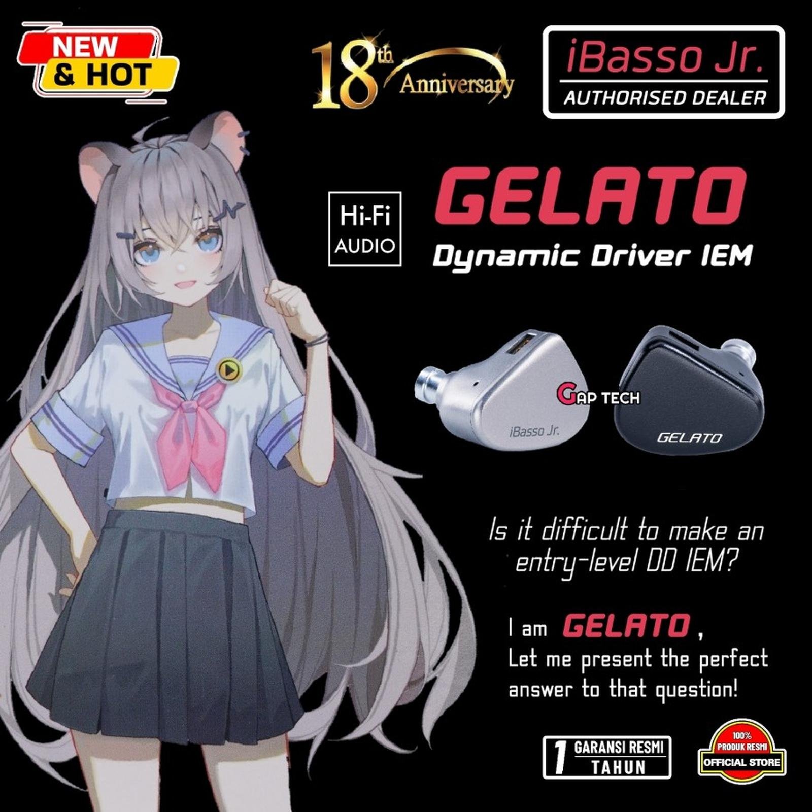 iBasso JR Gelato / Gelato DSP High Fidelity Dynamic Driver In Ear Monitor Earphone IEM Original