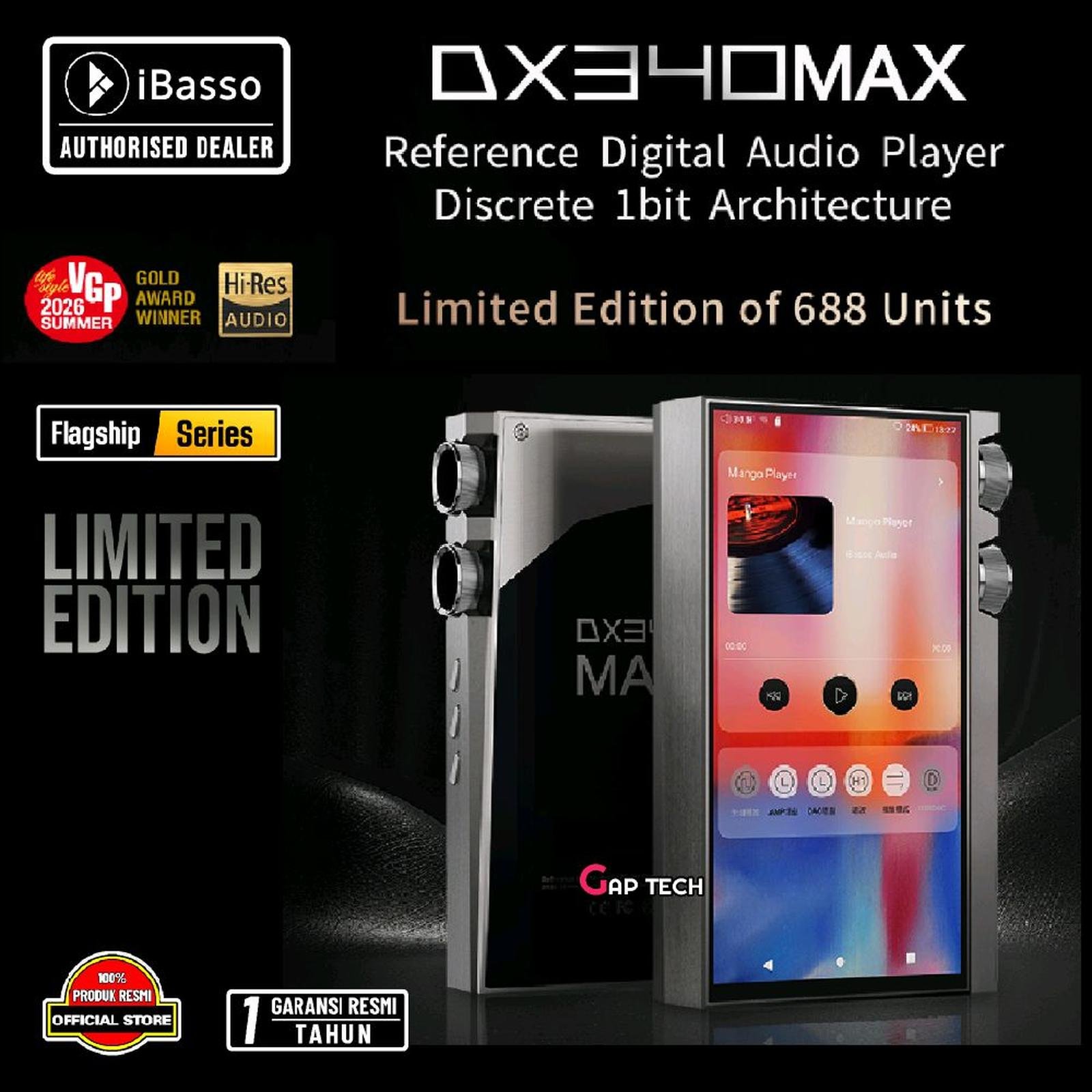 iBasso DX340MAX / DX340 MAX / DX 340 MAX Flagship Reference Discrete 1bit Digital Audio Player (Limited Edition) DAP Original