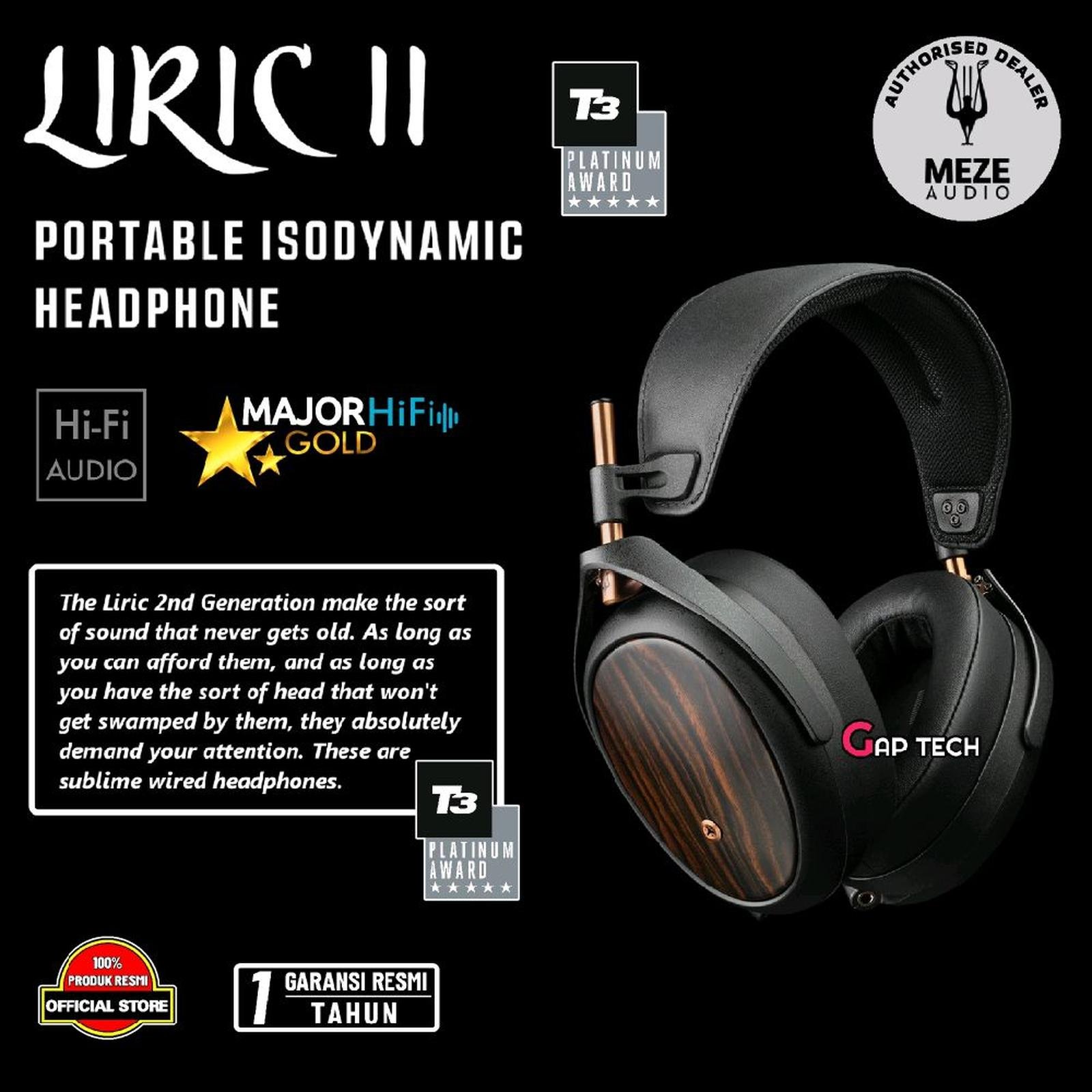 Meze Liric II / Liric 2 / Liric2 / 2nd Generation Premium Isodynamic Closed Back Headphone Original