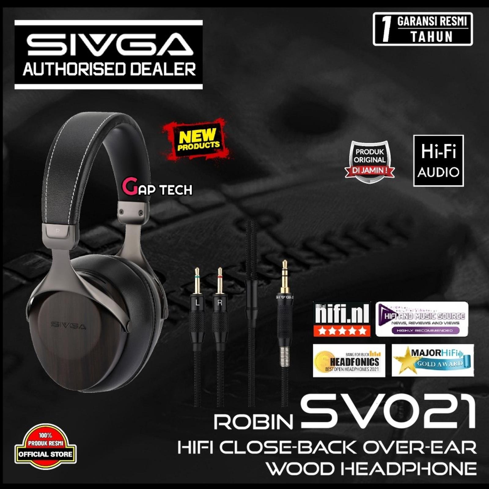 SIVGA Robin SV021 / SV-021 / SV 021 Hi-Fi Close-Back Over-Ear Wood Headphone Original