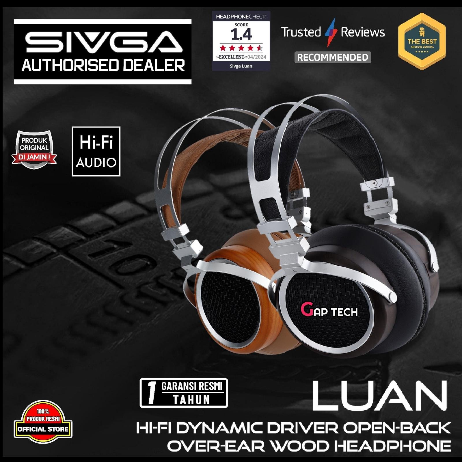 SIVGA Luan Hi-Fi Dynamic Driver Open-back Over-ear Wood Headphone Original