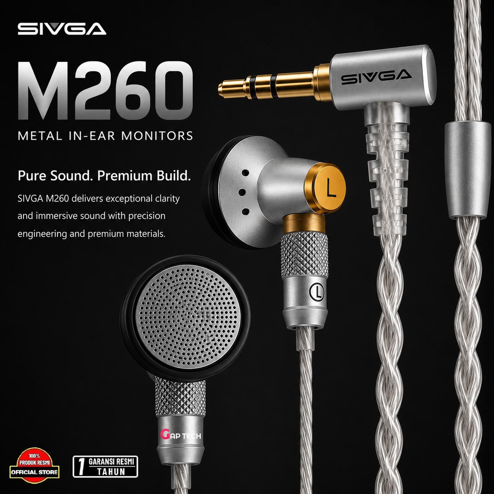Sivga M260 / M 260 Hifi Detachable Dynamic Driver Earbud Original