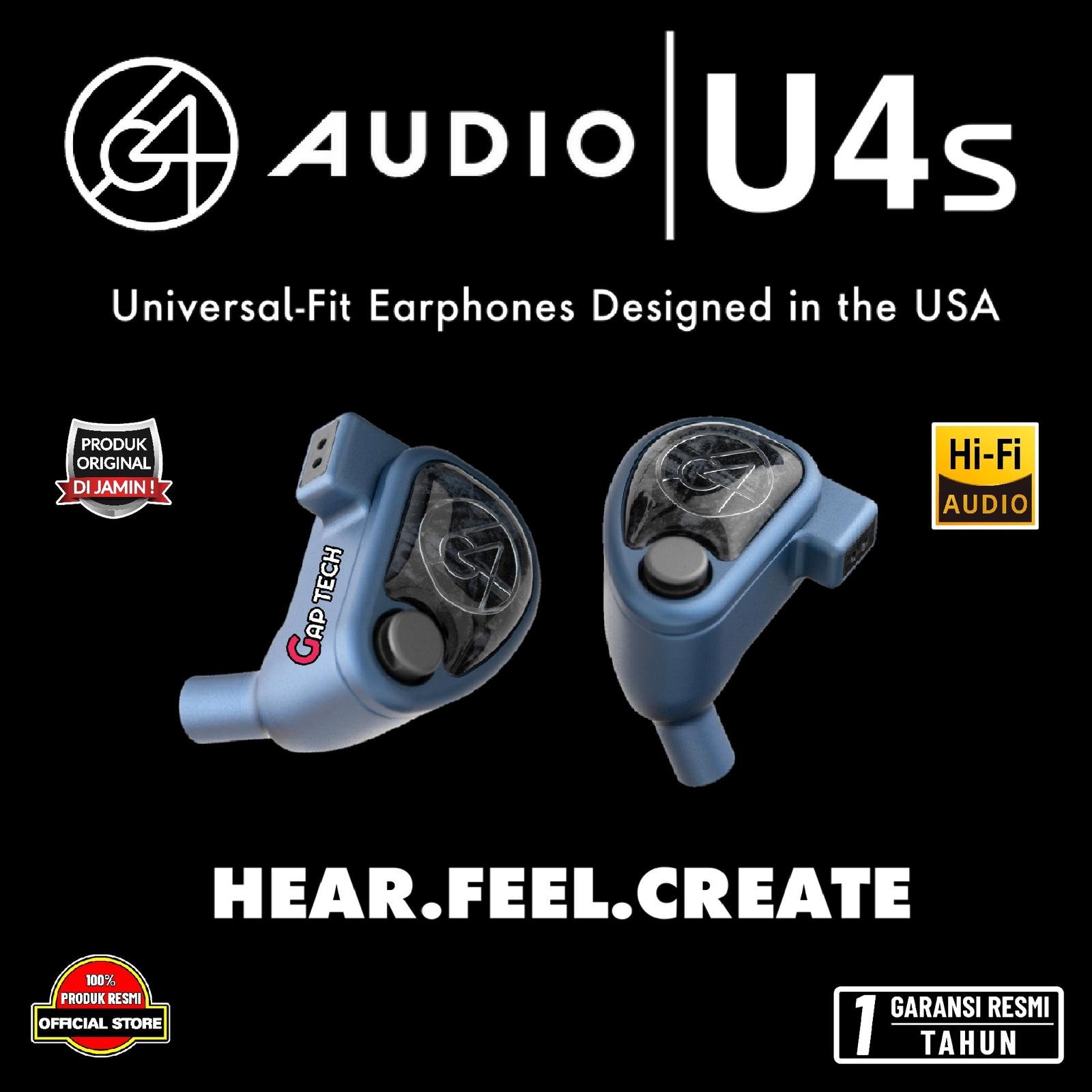 64 Audio U4s / U 4s Premium Quad Driver Hybrid In Ear Monitor iem Original