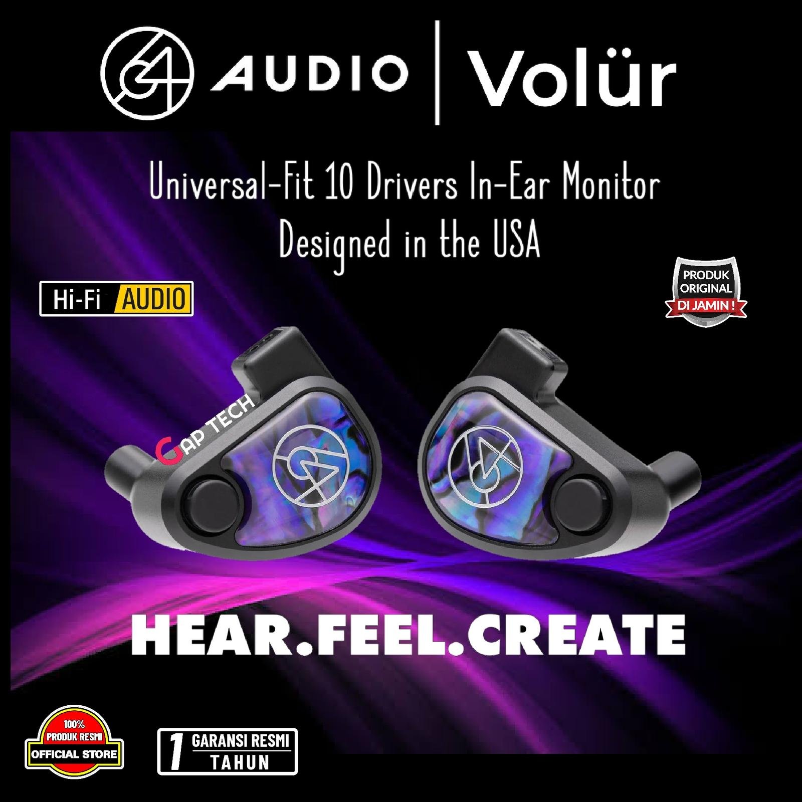 64 Audio Volur / Volür Universal Fit 10 Driver In Ear Monitor Earphone / iem Original