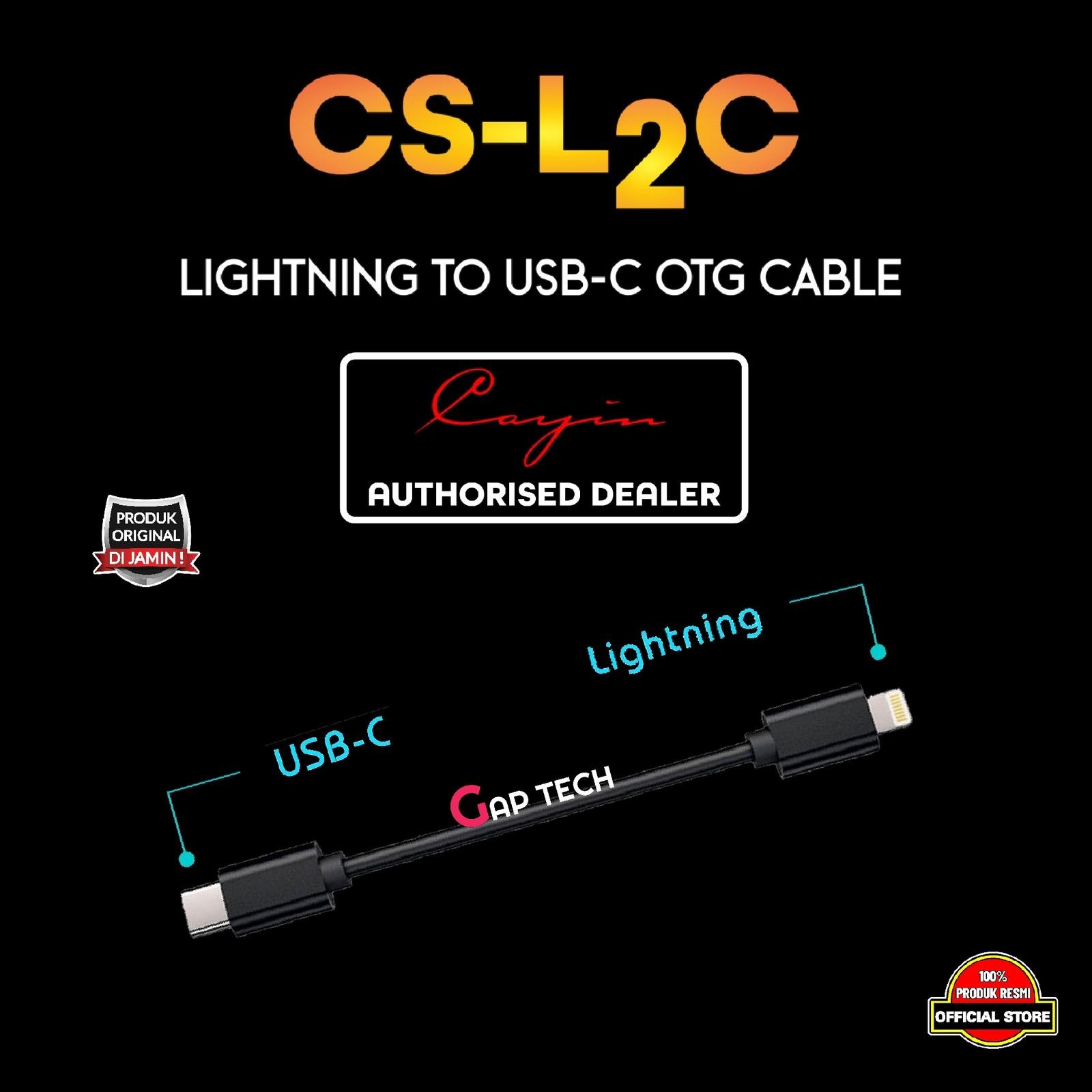Cayin CS L2C / CS-L2C / CSL2C Lightning to USB-C OTG Cable Original