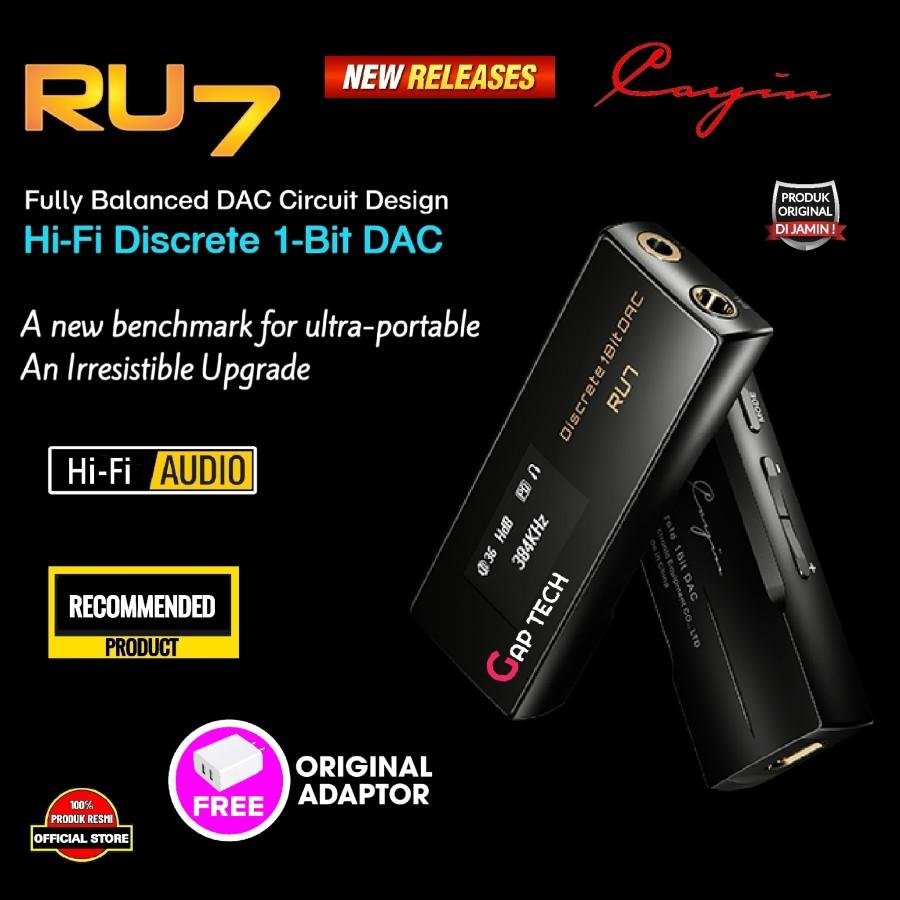 Cayin Ru7 / RU 7 Portable Hi-Fi Discrete 1-Bit USB Dongle DAC AMP Original