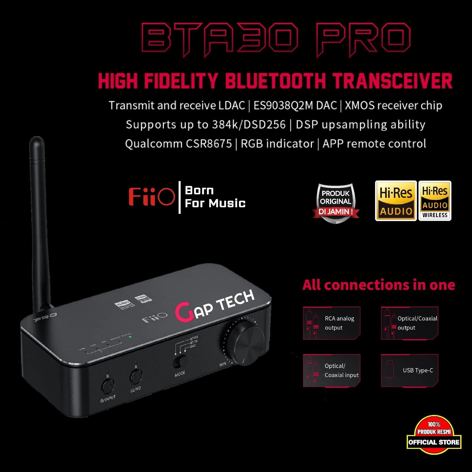 Fiio BTA 30 / BTA30 Pro Hi-Res Bluetooth Transmitter and Receiver Original