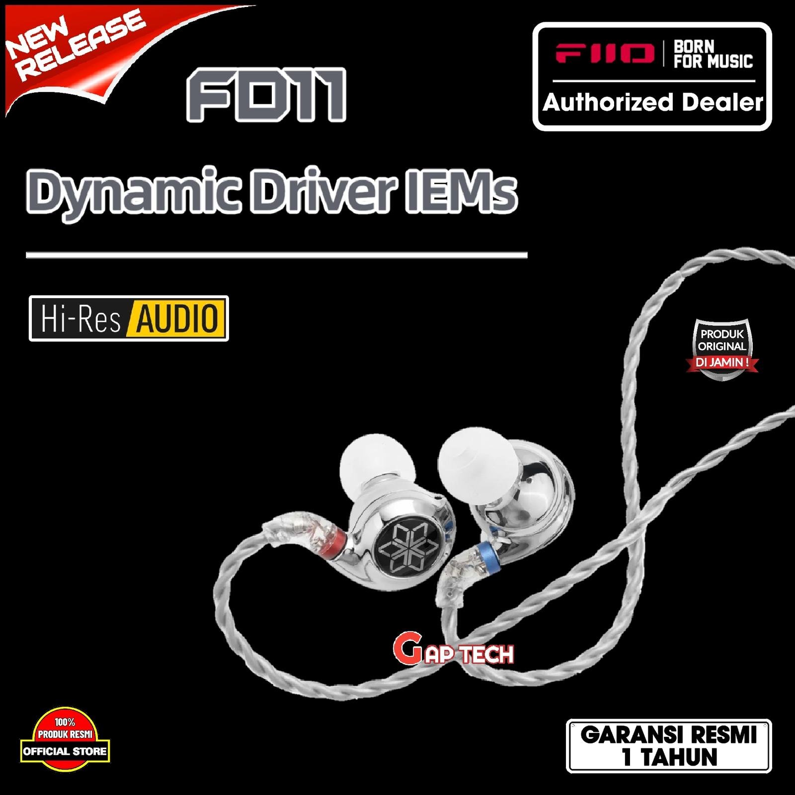 Fiio FD11 / FD 11 10mm Dynamic Driver iem with 0.78mm Detachable Cable Original