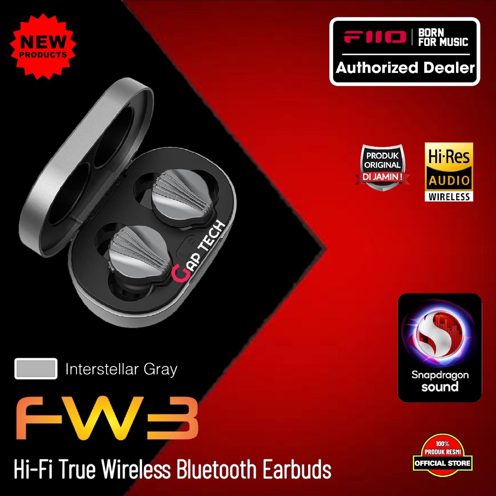 Fiio FW3 / FW 3 10 Dynamic Driver Hi-Fi True Wireless Earbuds TWS Original