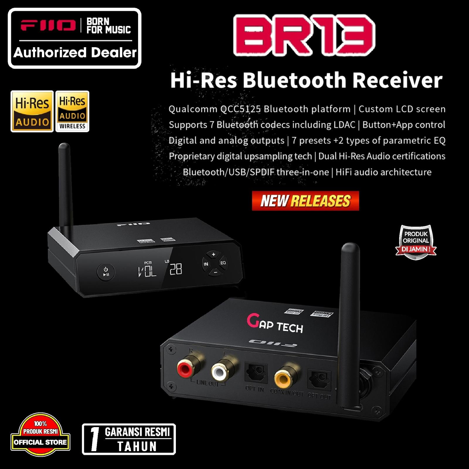 FiiO BR13 / BR 13 High-Resolution Stereo Bluetooth Receiver Original