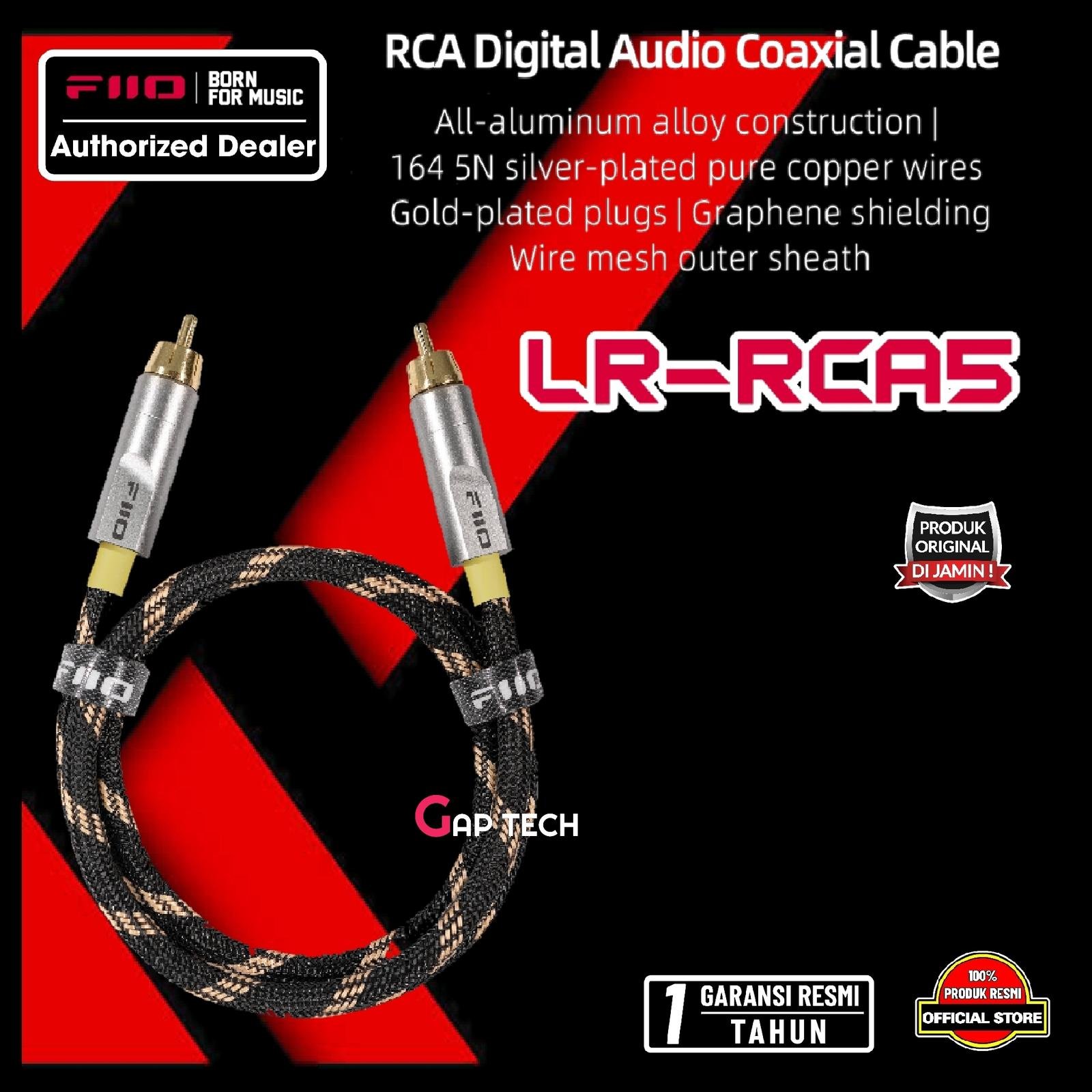 Fiio LR-RCA5 / LR RCA 5 / LR RCA5 RCA Digital Audio Coaxial Cable Original