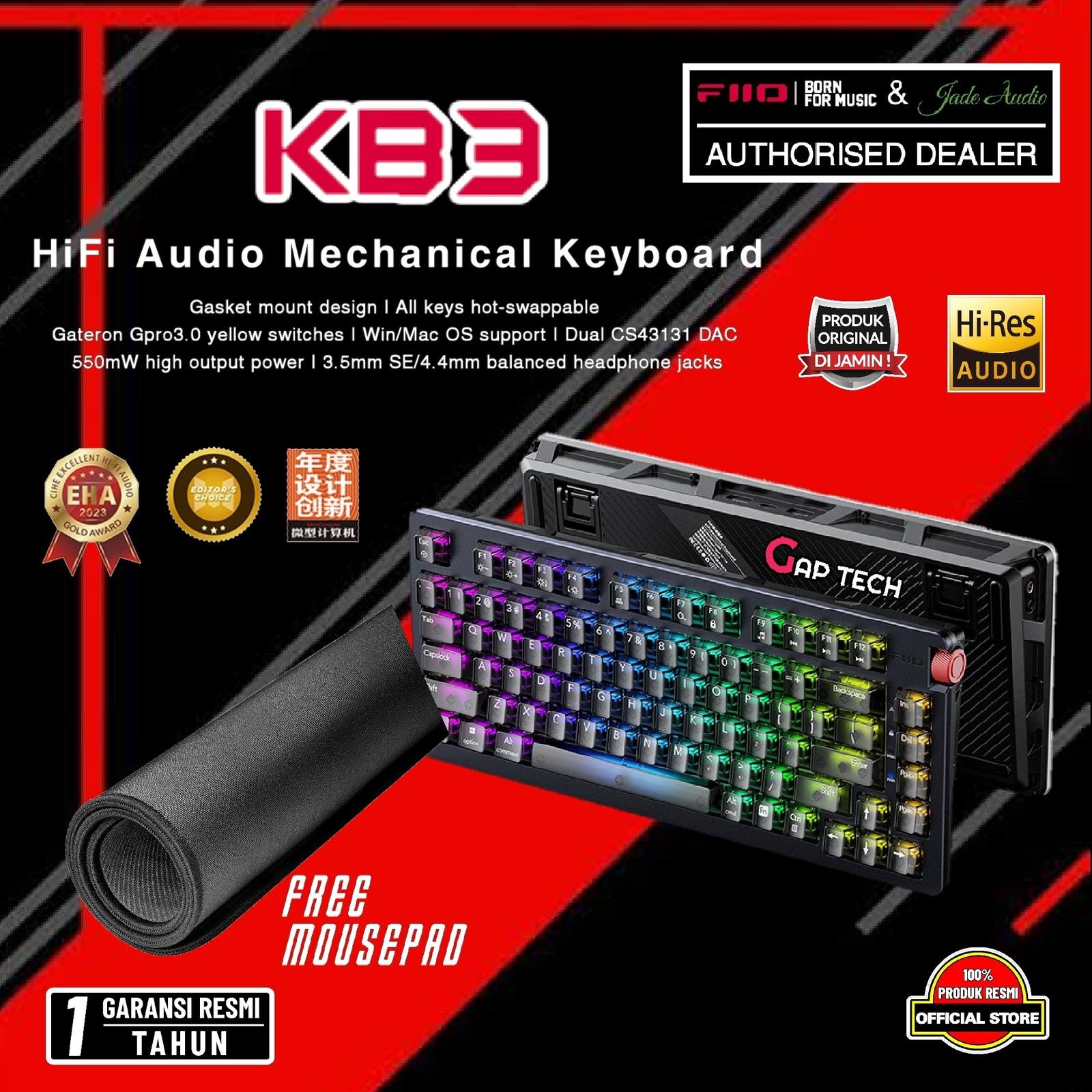 Fiio /JadeAudio KB3 / KB 3 HiFi Audio Mechanical Keyboard Original