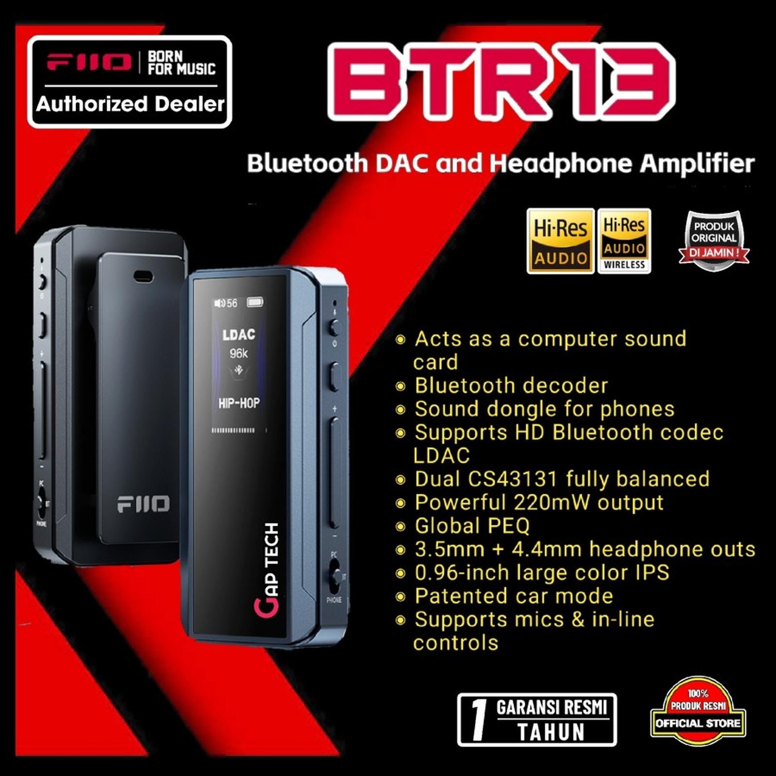 Fiio BTR13 / BTR 13 Portable Bluetooth DAC and Headphone Amplifier Original
