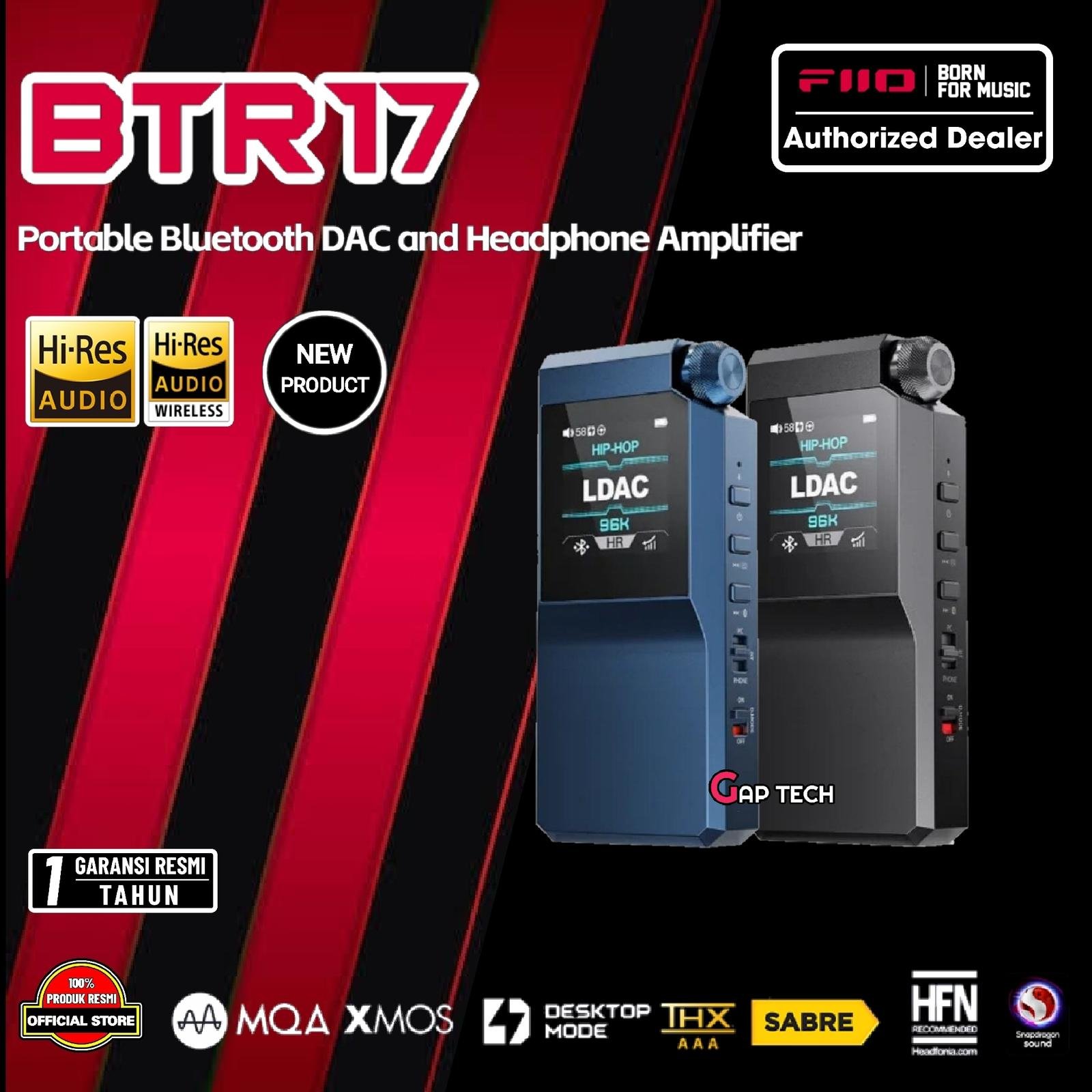FiiO BTR17 / BTR 17 / BTR-17 Dual ES9069Q Portable DAC and Headphone Amplifier / DAC AMP Original