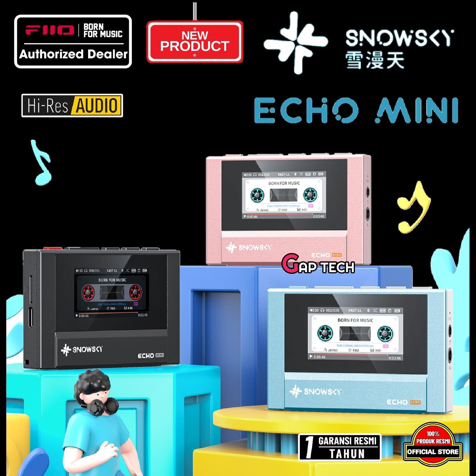 Fiio SnowSky Echo Mini Portable Hi-Res Lossless Pure Music Player / Digital Audio Player / DAP Original