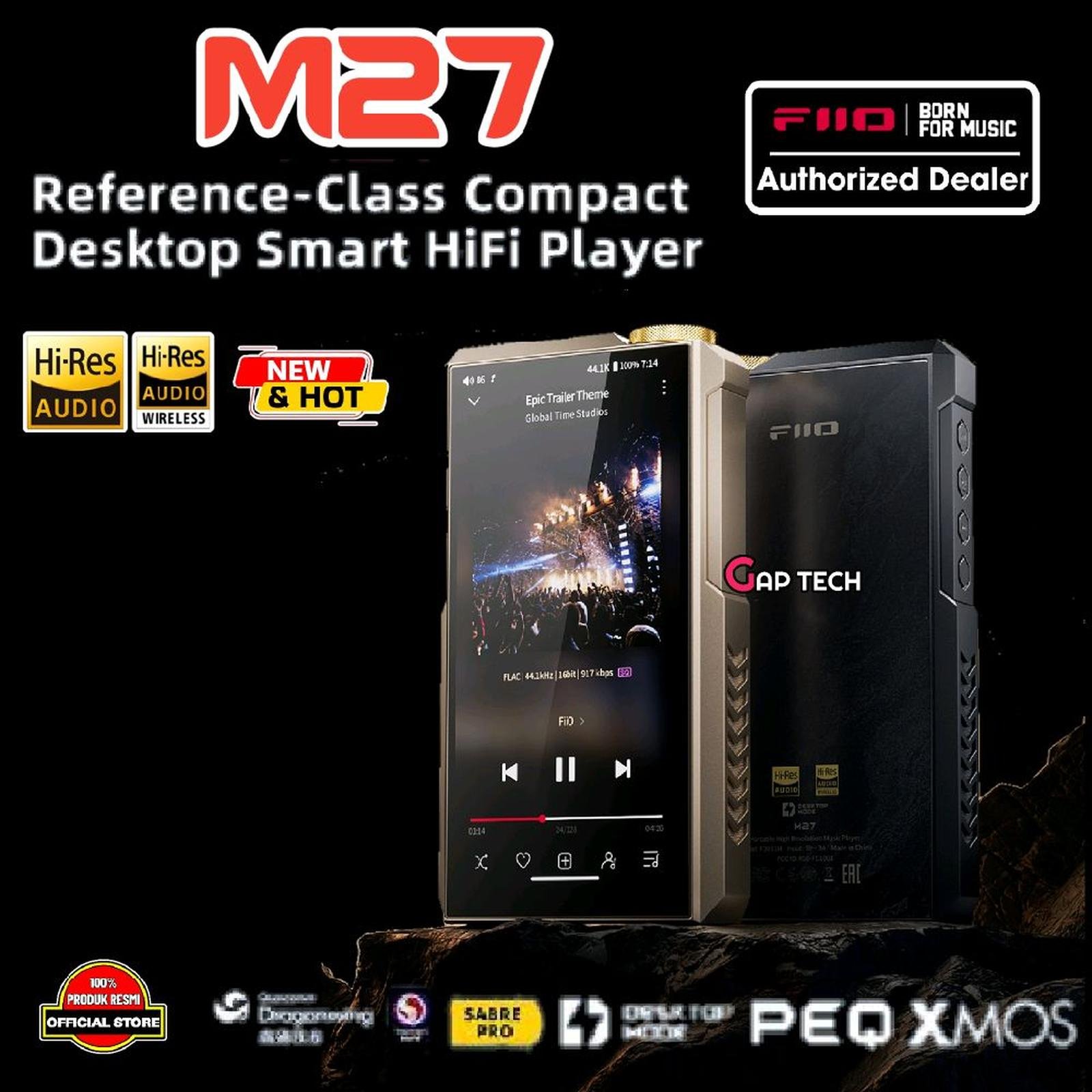 FiiO M27 / M 27 / M-27 Flagship Hi-Res Music Player with Dual ES9039SPRO DAC Digital Audio Player / DAP Original